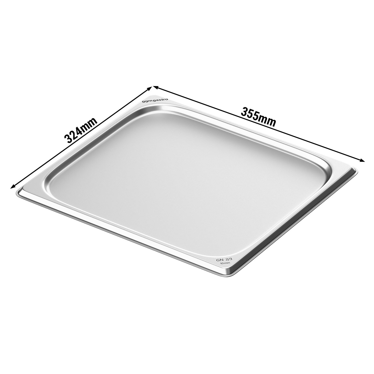 (6 pièces) Plateau en inox GN 2/3 - 10 mm