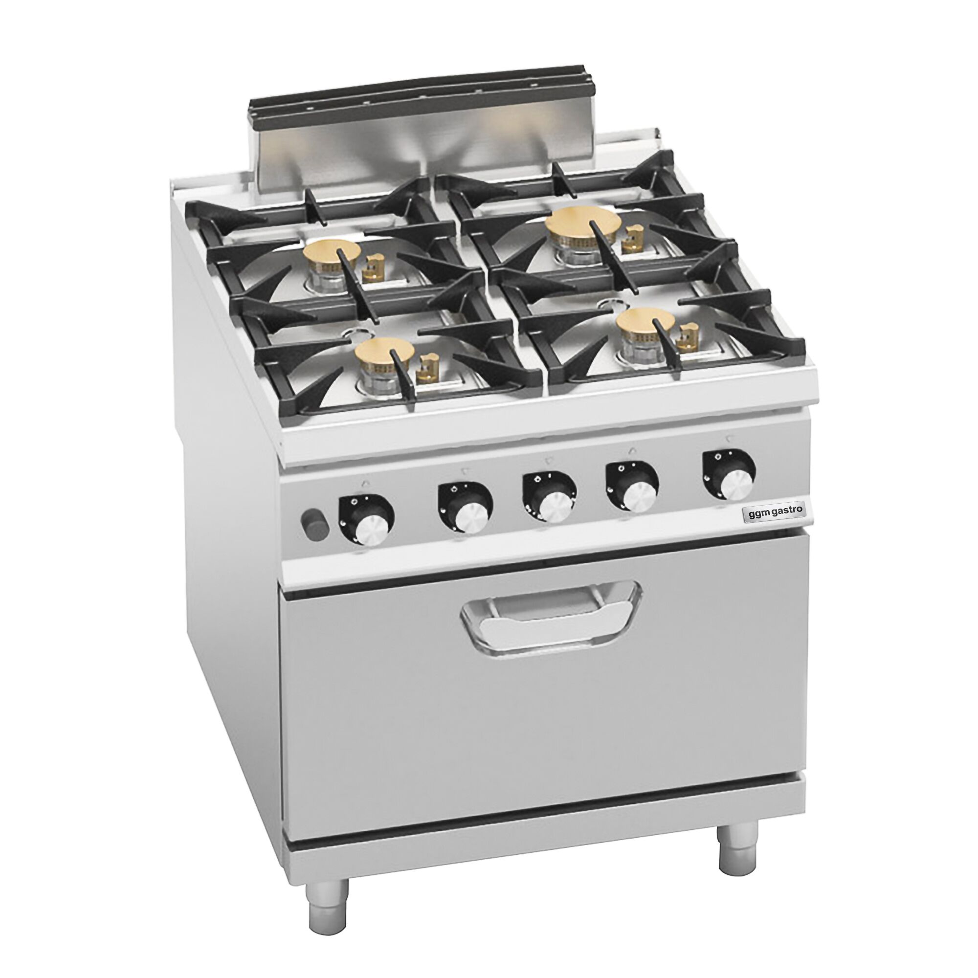 Fourneau à gaz – 28 kW – 4 brûleurs – avec four à gaz statique – 7,8 kW