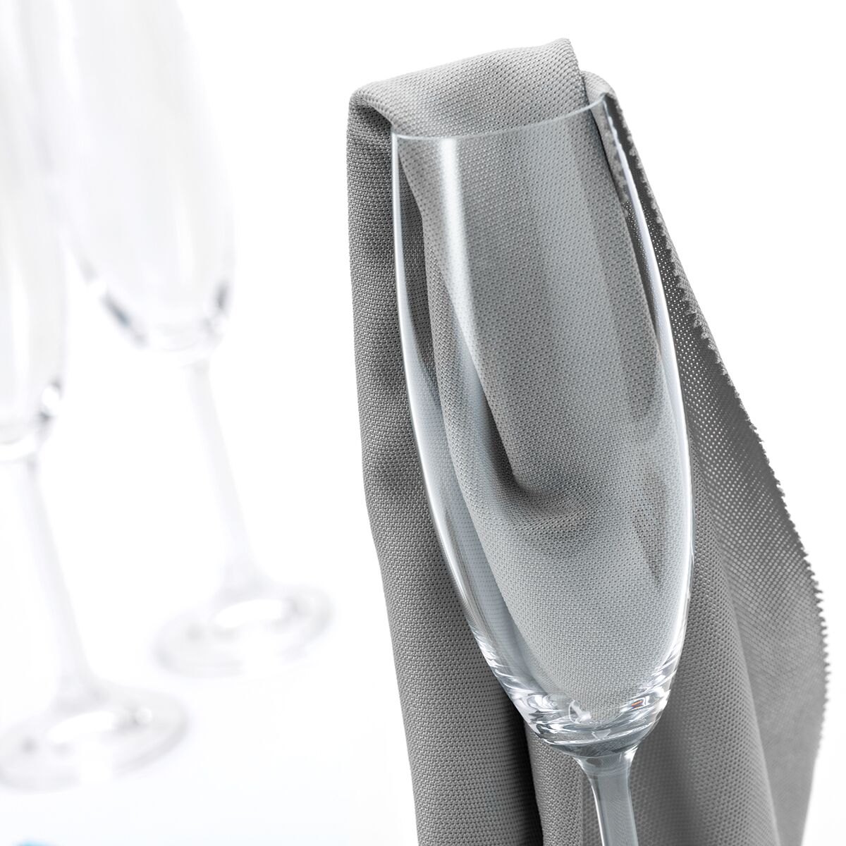 (10 pièces) Chiffon en microfibre / torchon à verres - 500 x 700 mm - Gris