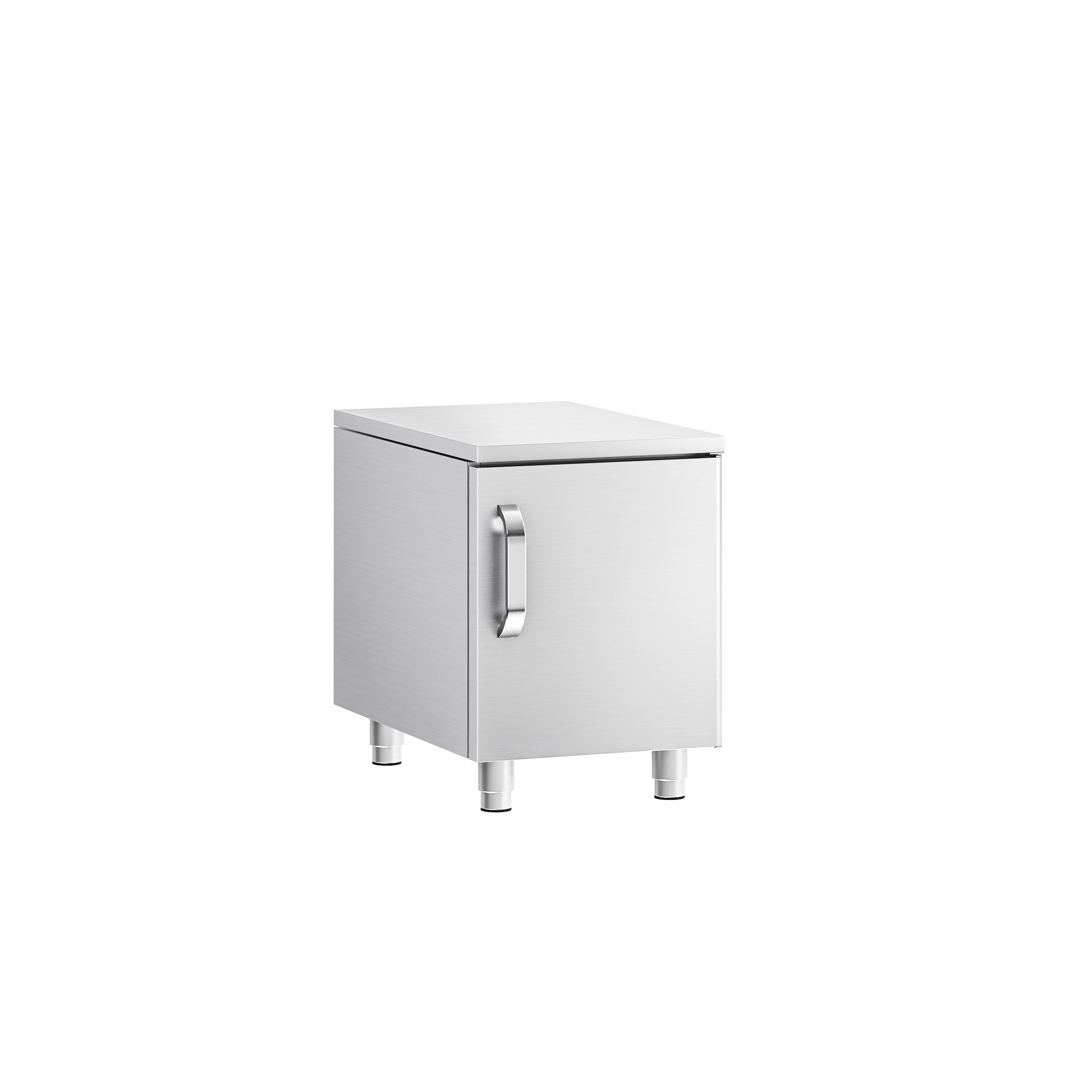 Soubassement neutre fermé en acier inoxydable - 400mm - 1 porte