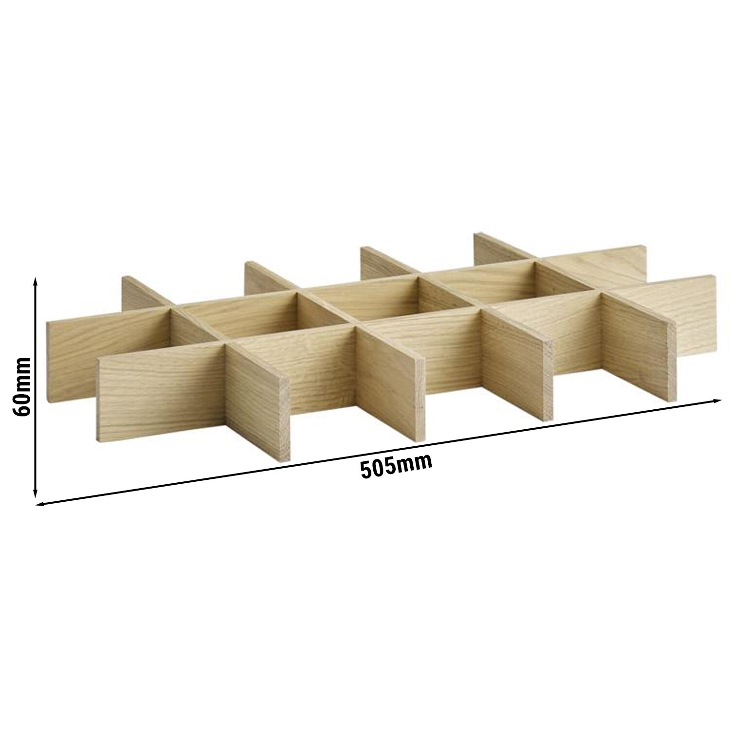 Bac GN (GN 1/1) - VALO - Empilable - Chêne - 505x300mm H:60mm - brun - pour boîte en bois VALO 13001 & 14002 | Bac Gastronorme chêne GN 1/1 - brun