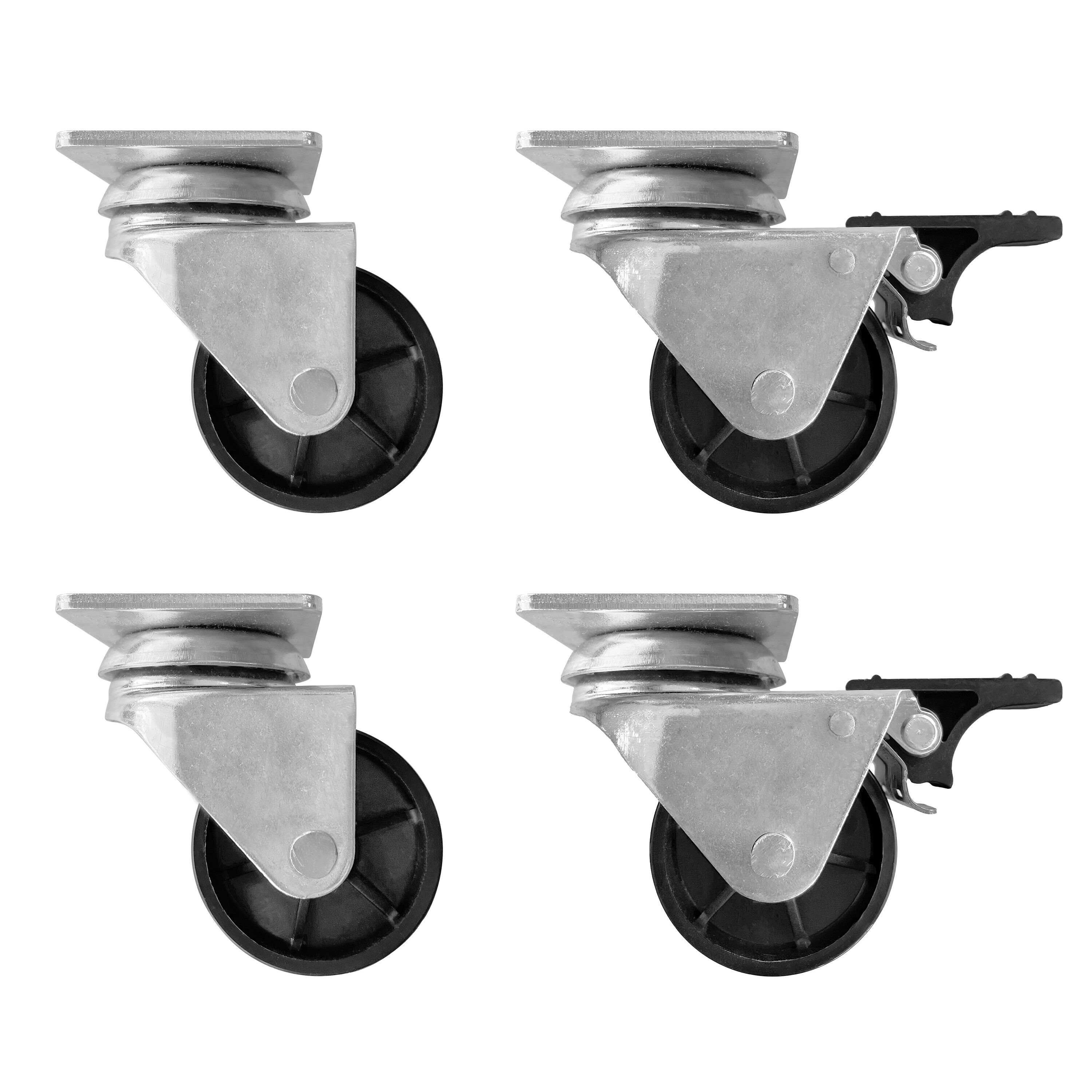 Roulettes pour congélateurs coffres - Jeu de 4 roulettes dont 2 avec frein - pour TTG449N, TTG466EN, TTG534EN & TTG553N