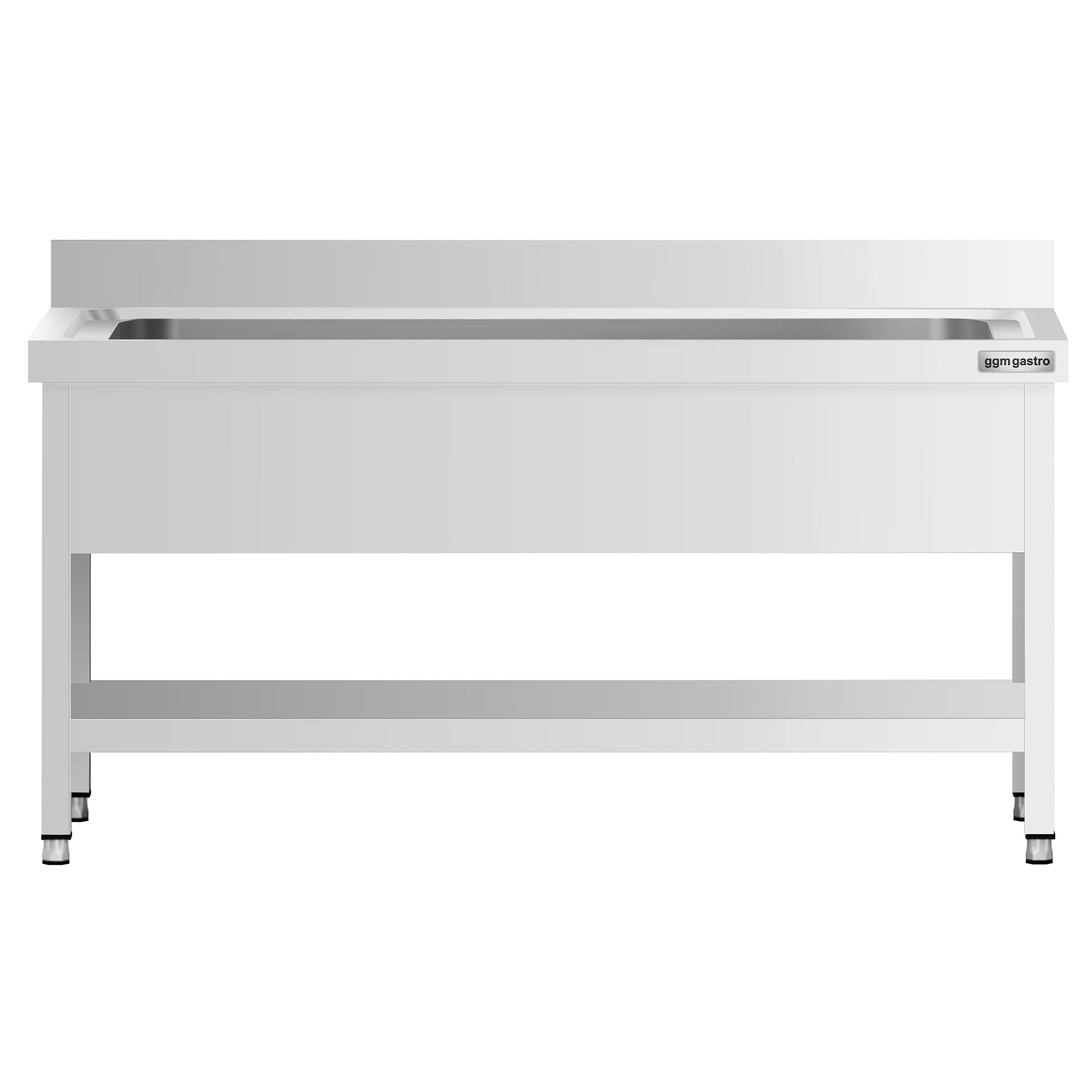 Commercial Pot Sink Table Premium - 1400x700 - Bottom shelf - 1 Bowl