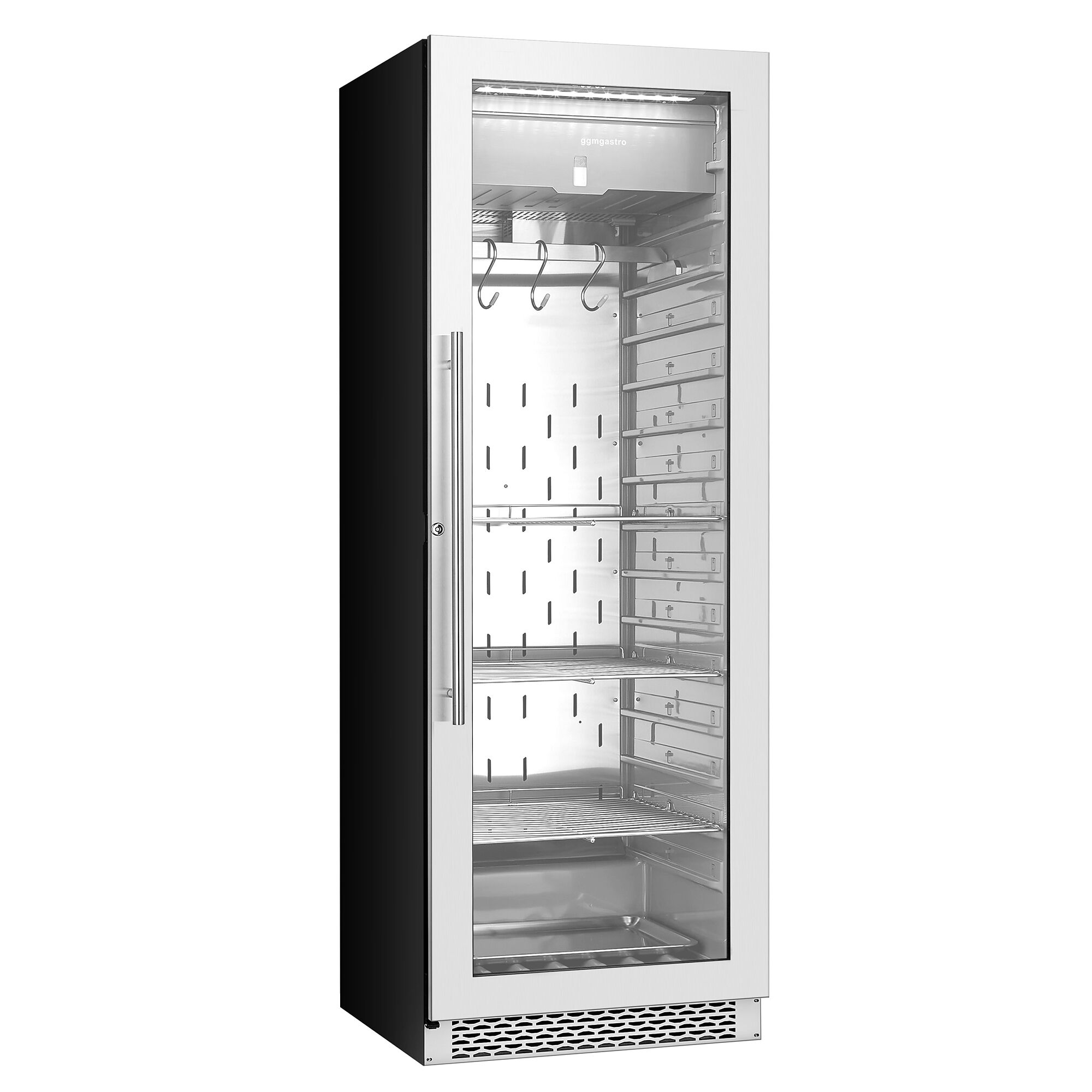 Armoire de maturation à sec pour viande - 595mm - 352 litres - 1 porte vitrée sans cadre - inox