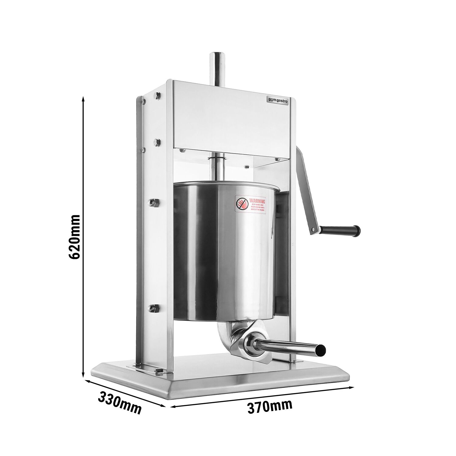Poussoir à saucisses Manuel & Machine à churros - 10 Litres - inox - incl. 4 Embouts à saucisses & 3 Embouts à churros
