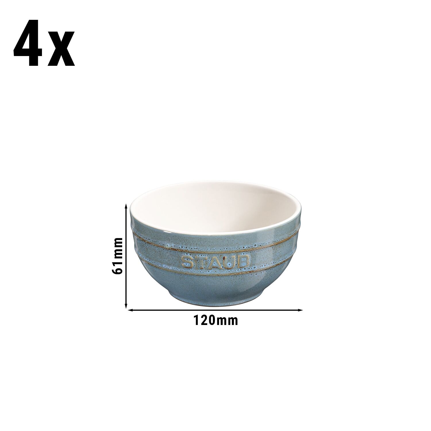 STAUB | CERAMIQUE - Ensemble de bols, 4 pièces - Ø 120 mm - Céramique - Turquoise antique