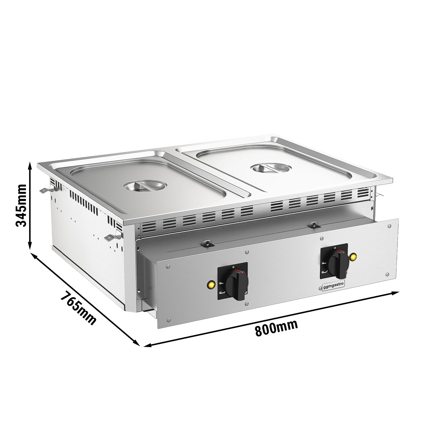 Bain-marie électrique encastrable - 3 kW - 2x GN 1/1