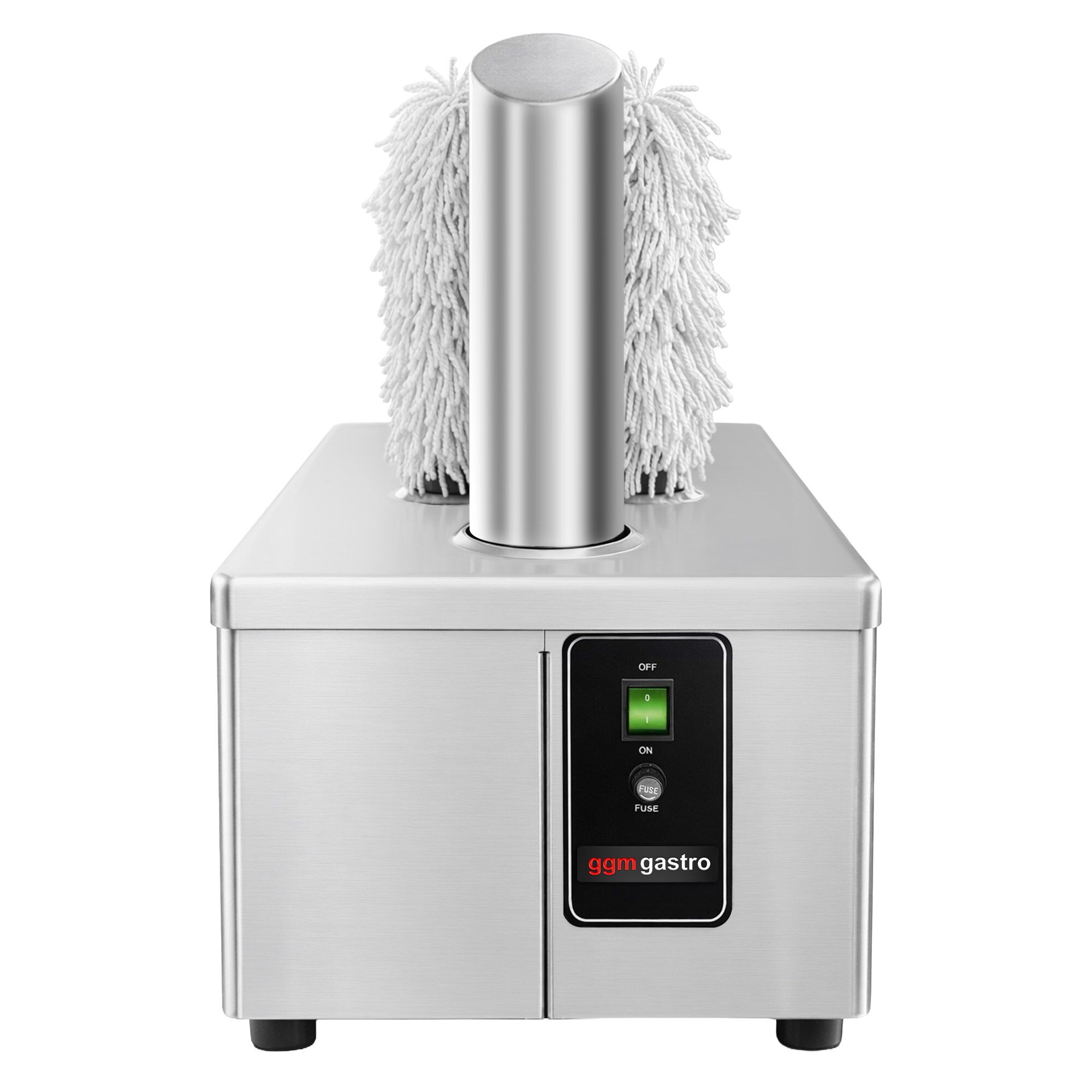 Polisseuse à verres professionnelle - 2,62kW - avec soufflerie d’air chaud & 8 rouleaux rotatifs