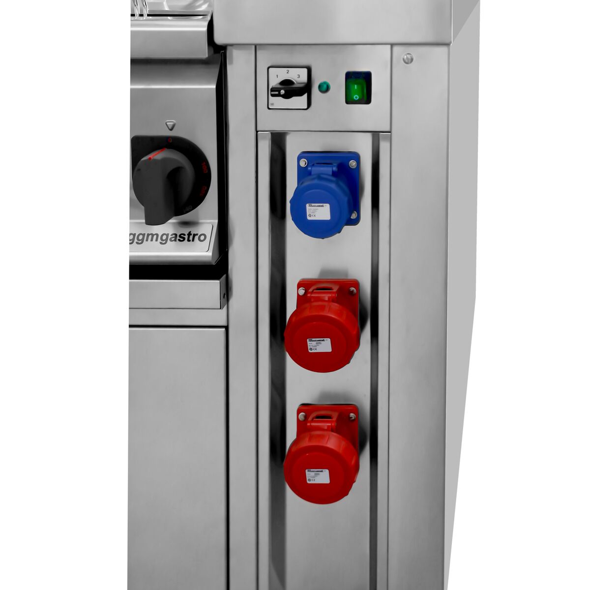 Station de cuisson mobile - 1600 x 850 mm - Hauteur : 1170 mm - incl. cuiseur à pâtes, cuisinière électrique & bain-marie