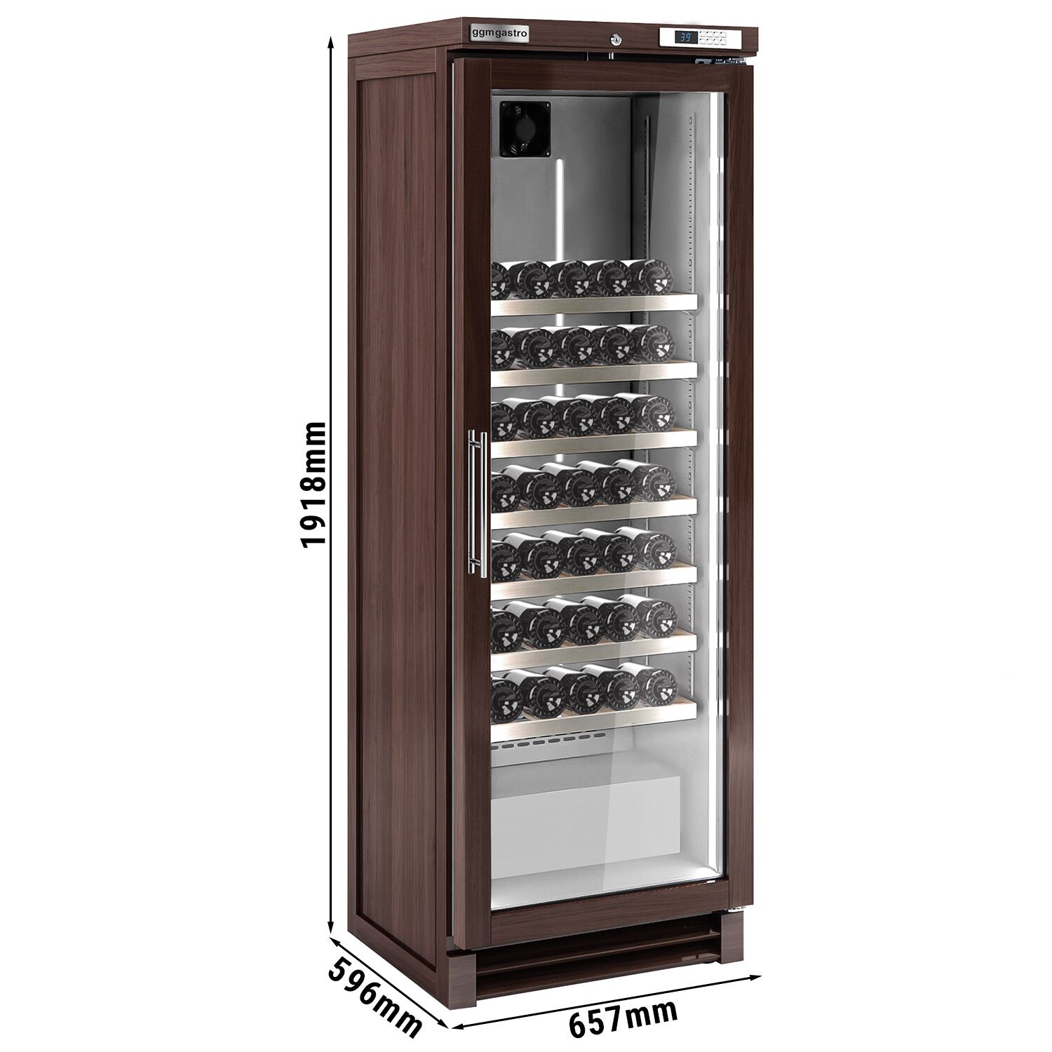 Commercial Wine Fridge - Pine wood - Single Zone - 350L - max. 100 bottles
