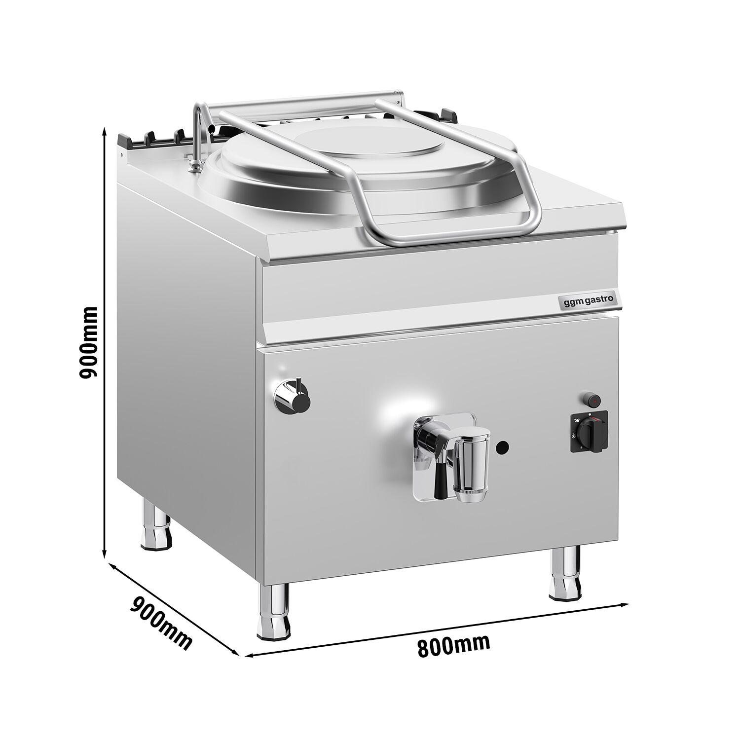 Marmite de Cuisson à Gaz - 150 Litres - 20 kW - Chauffage Direct - avec Raccordement à l’Eau