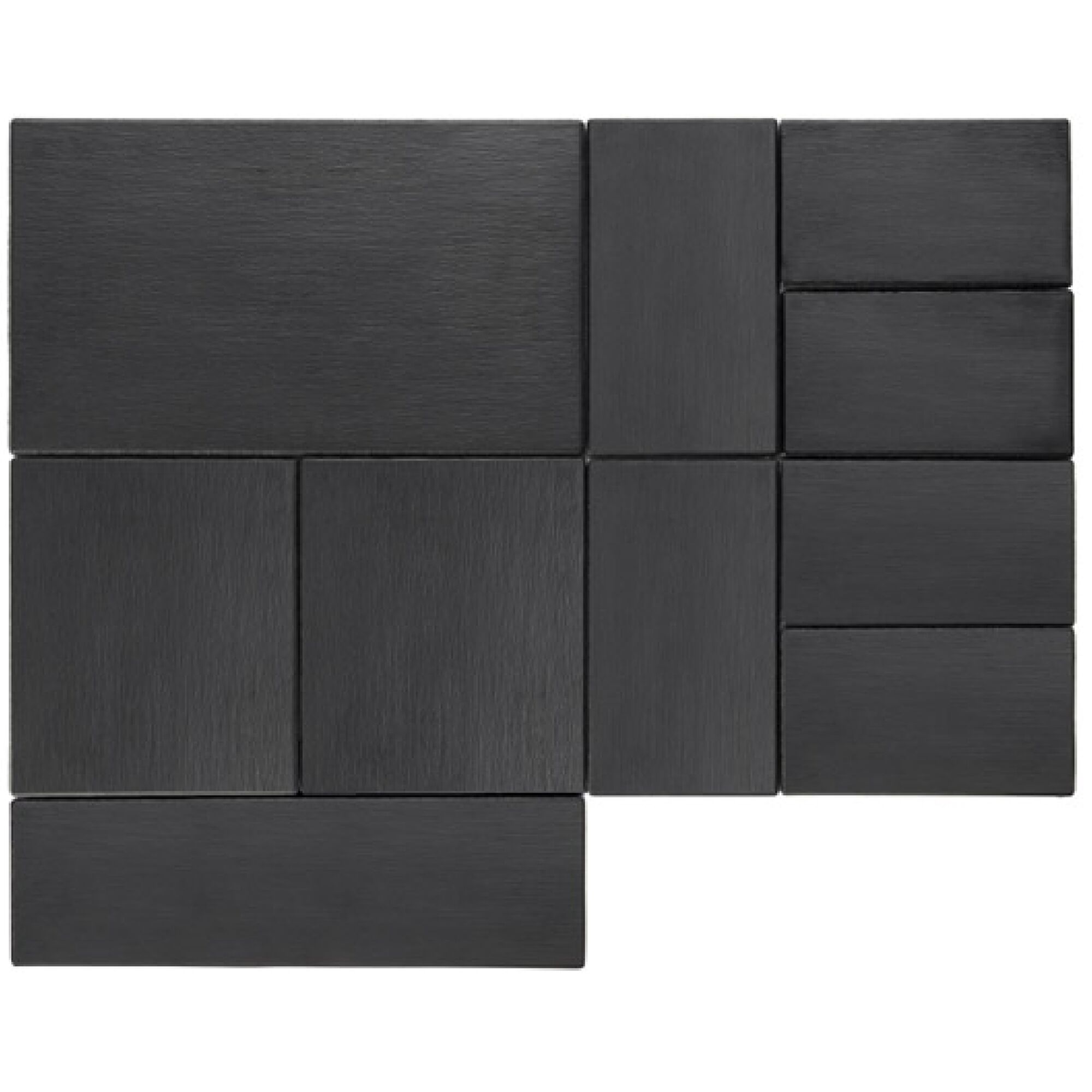 (6 pièces) Plateau GN 2/4 – SLATE – Mélamine – Hauteur : 12 mm – Noir