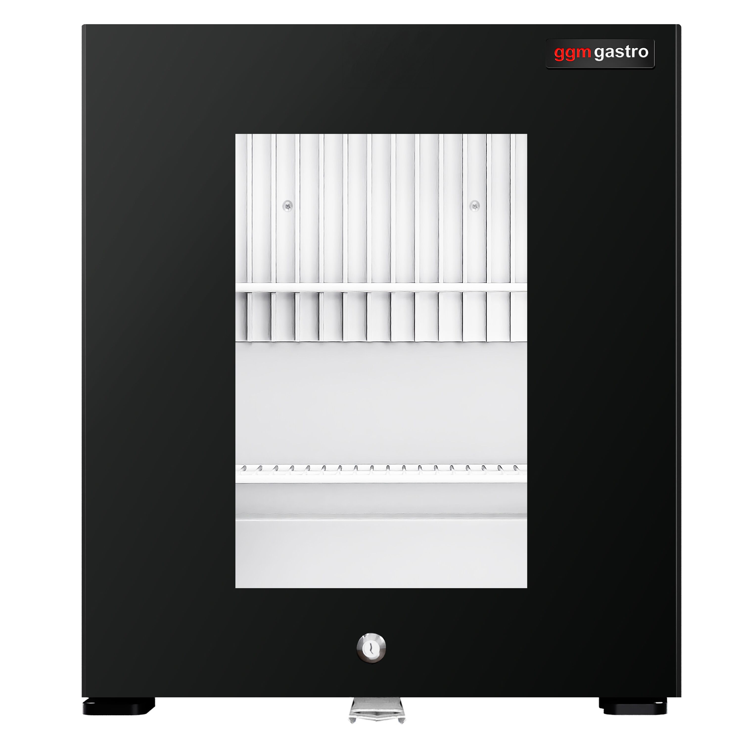 Minibar - 402mm - 34L - avec 1 porte en verre & serrure - Noir - double vitrage, porte réversible