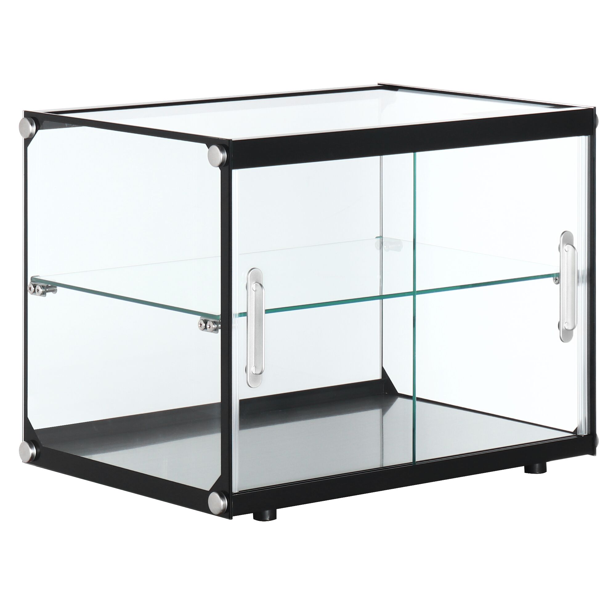 (Le gabarit fourni concerne uniquement des vitrines réfrigérées et ne s’applique pas à ce produit qui est une vitrine neutre non réfrigérée.)