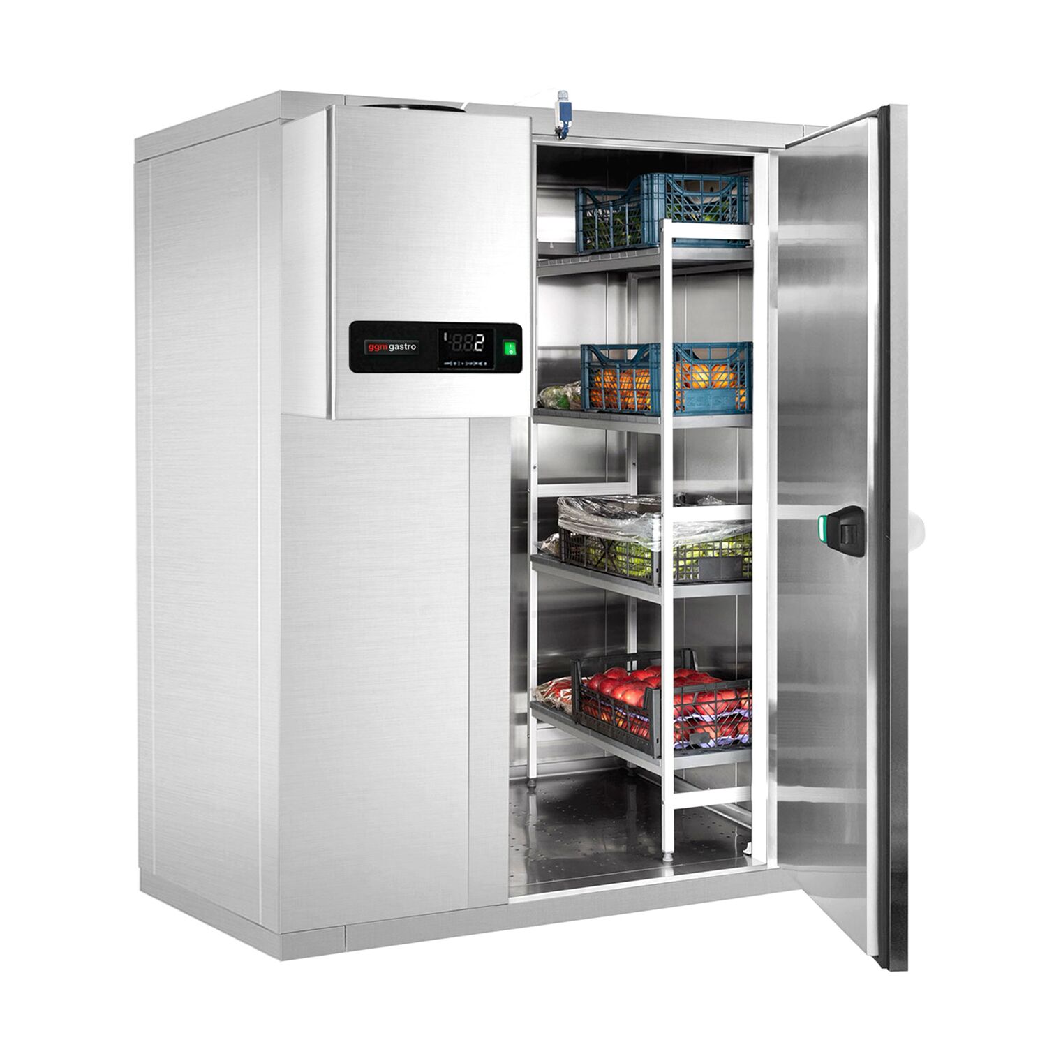Chambre froide en inox - 2100 x 2100 mm - 6,9 m³ - groupe frigorifique inclus