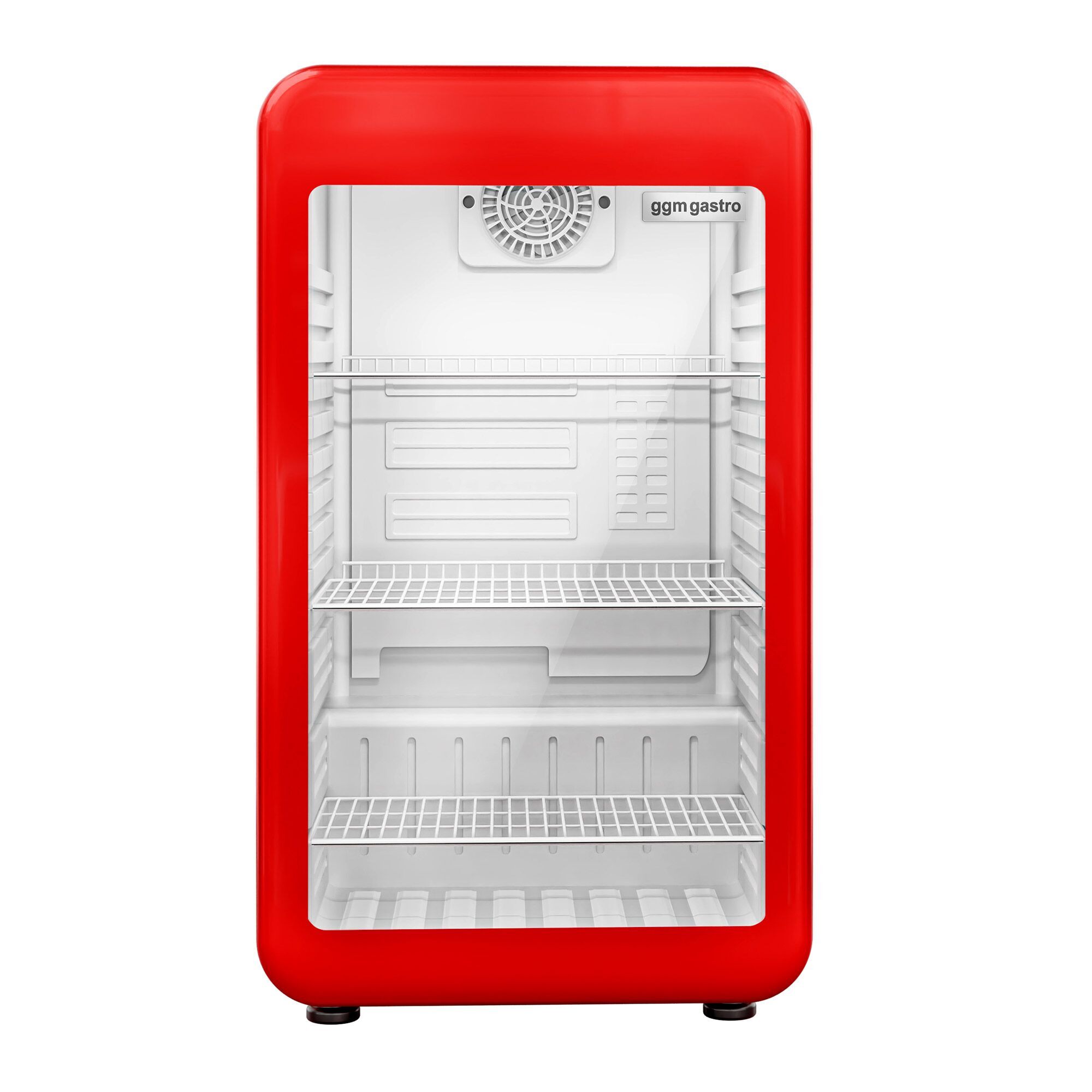 Minibar - 495mm - 113L - avec 1 porte en verre - Rouge - double vitrage, porte réversible