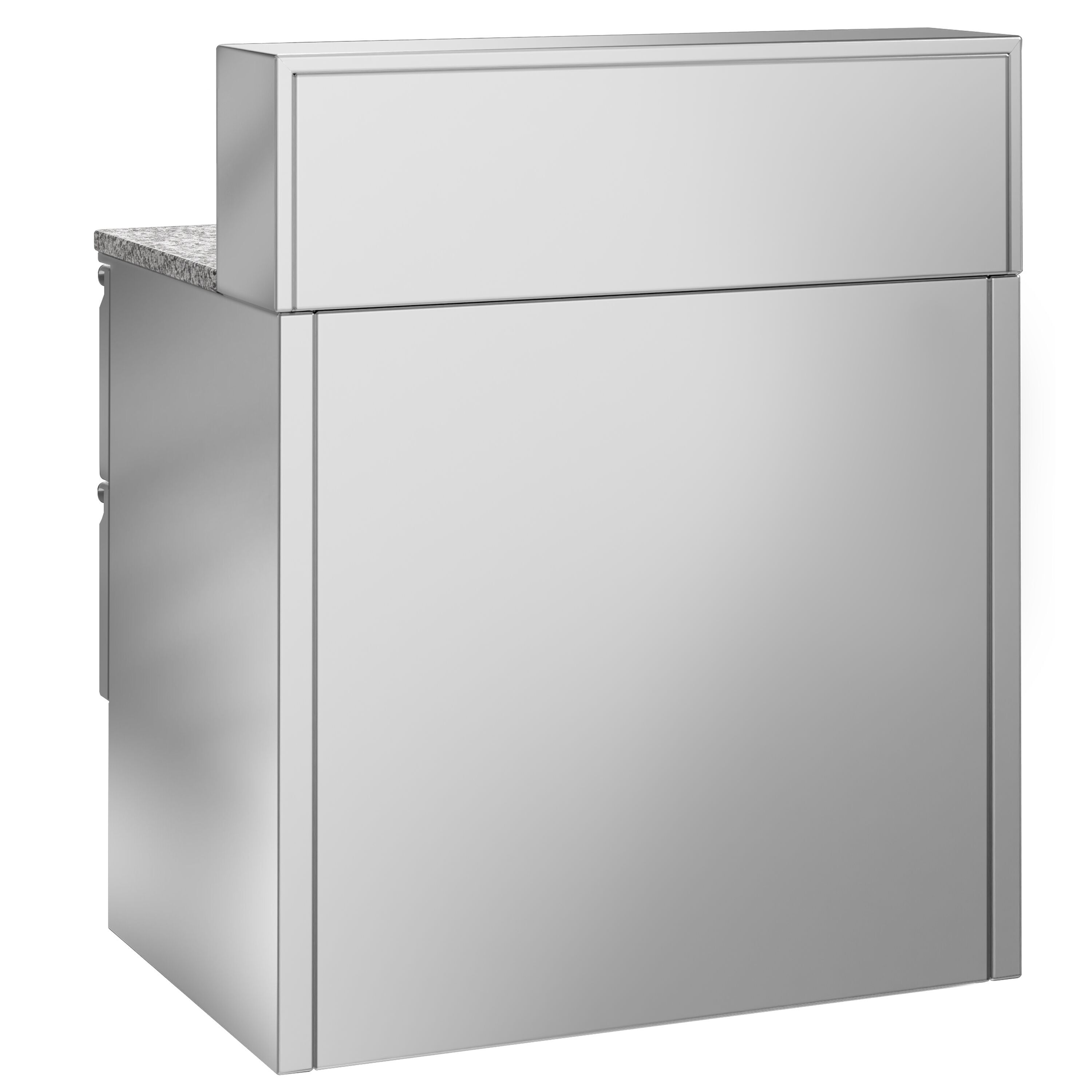 Saladette réfrigérée PREMIUM - 903mm - 240L - 4 tiroirs - pour 5x GN 1/6 - plan de travail en granit noir