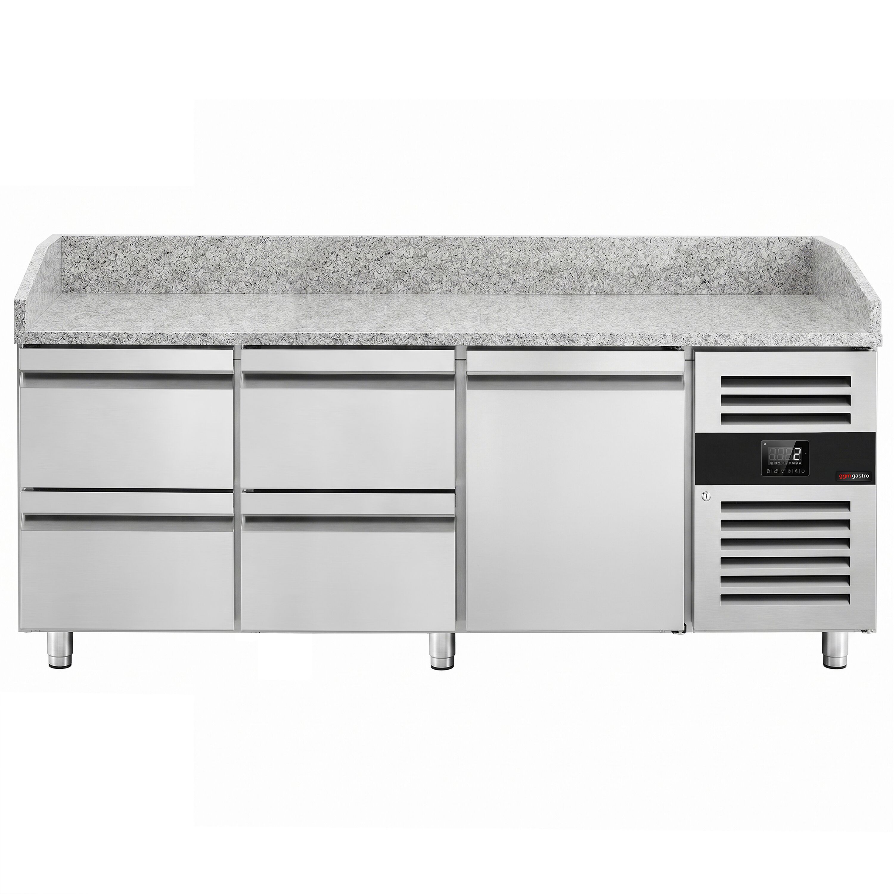 ECO pizza-hűtőpult – 2000x800 mm – 1 ajtóval és 4 fiókkal