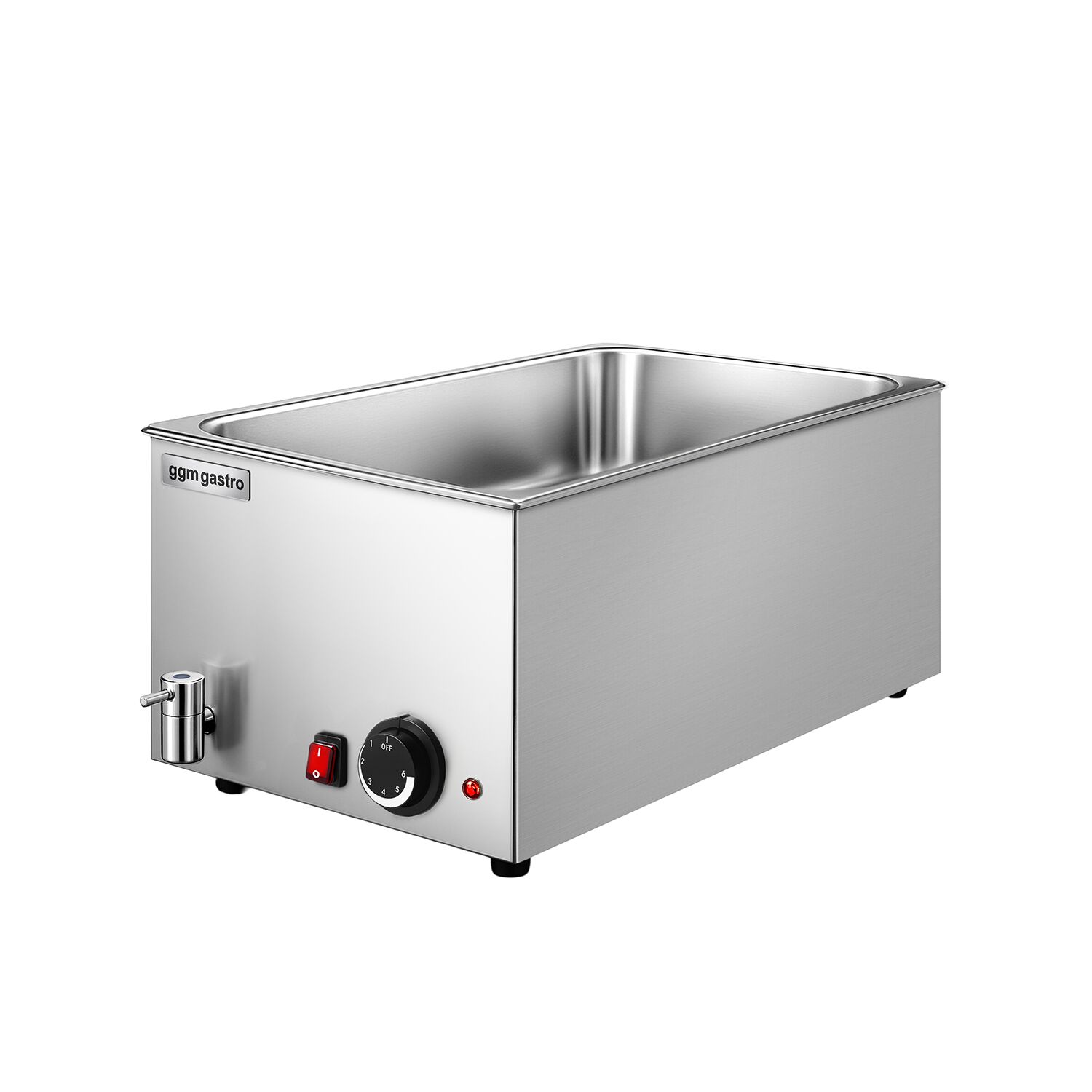 Elektro Bain-Marie - 1,2 kW - GN 1/1 mit 150mm Höhe - mit Ablasshahn