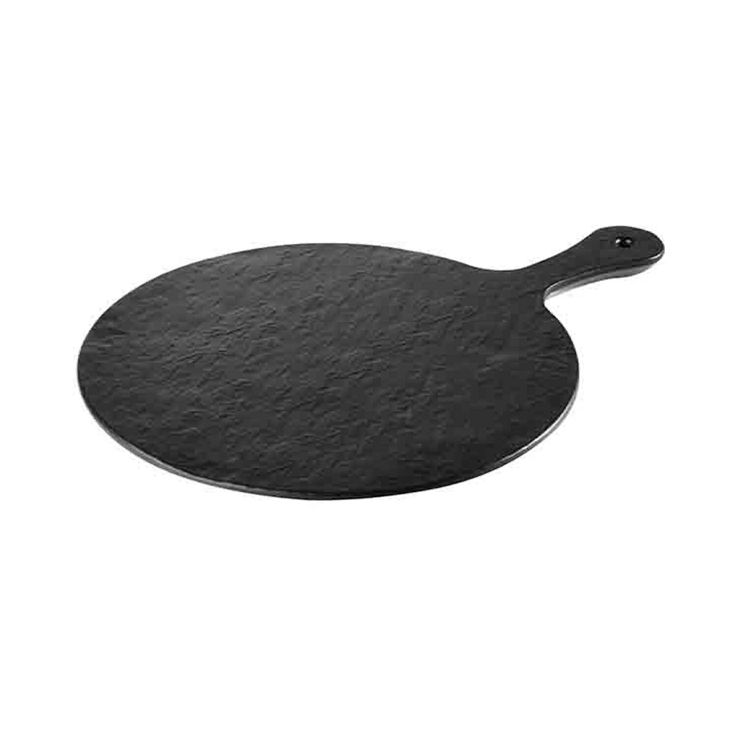 (6 pcs) Plateau de présentation - SLATE ROCK - Mélamine - 420x300mm - Hauteur:15mm - Noir - empilable, compatible lave-vaisselle