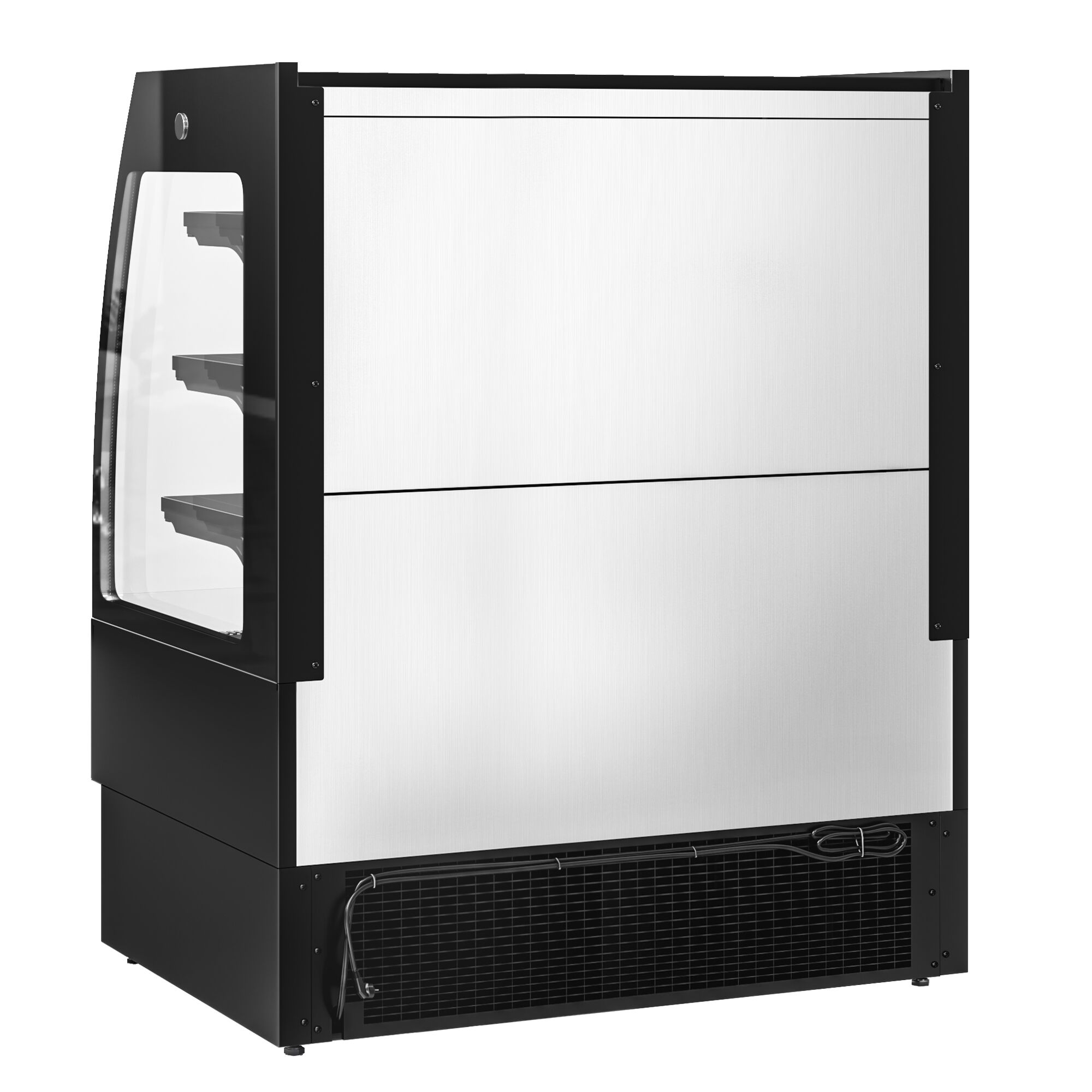 Vitrine murale réfrigérée - Libre-service - 1200mm - 380L - avec 3 étagères - arrière fermé - Noir
