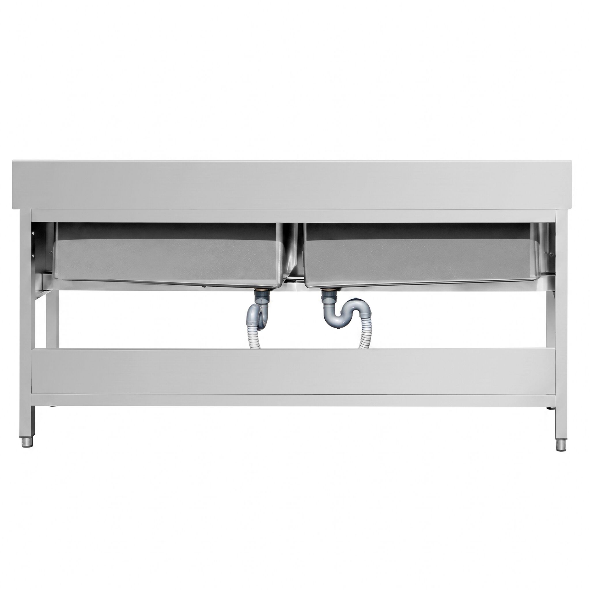 PREMIUM pot washing table – 1800x700mm – with 2 basins