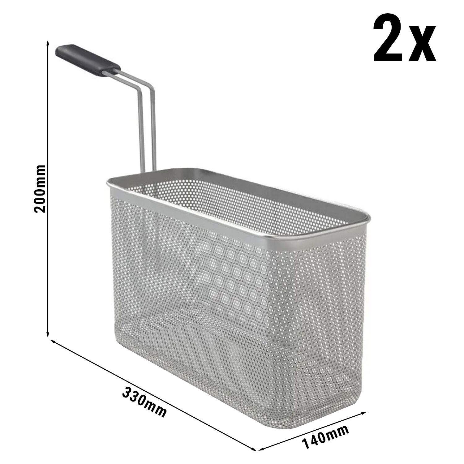 2x 1/2 Panier à pâtes - 2x100x477,3x242,5mm - Inox AISI 304 - compatible avec ENB363P - avec coins arrondis - Série 600 Serie