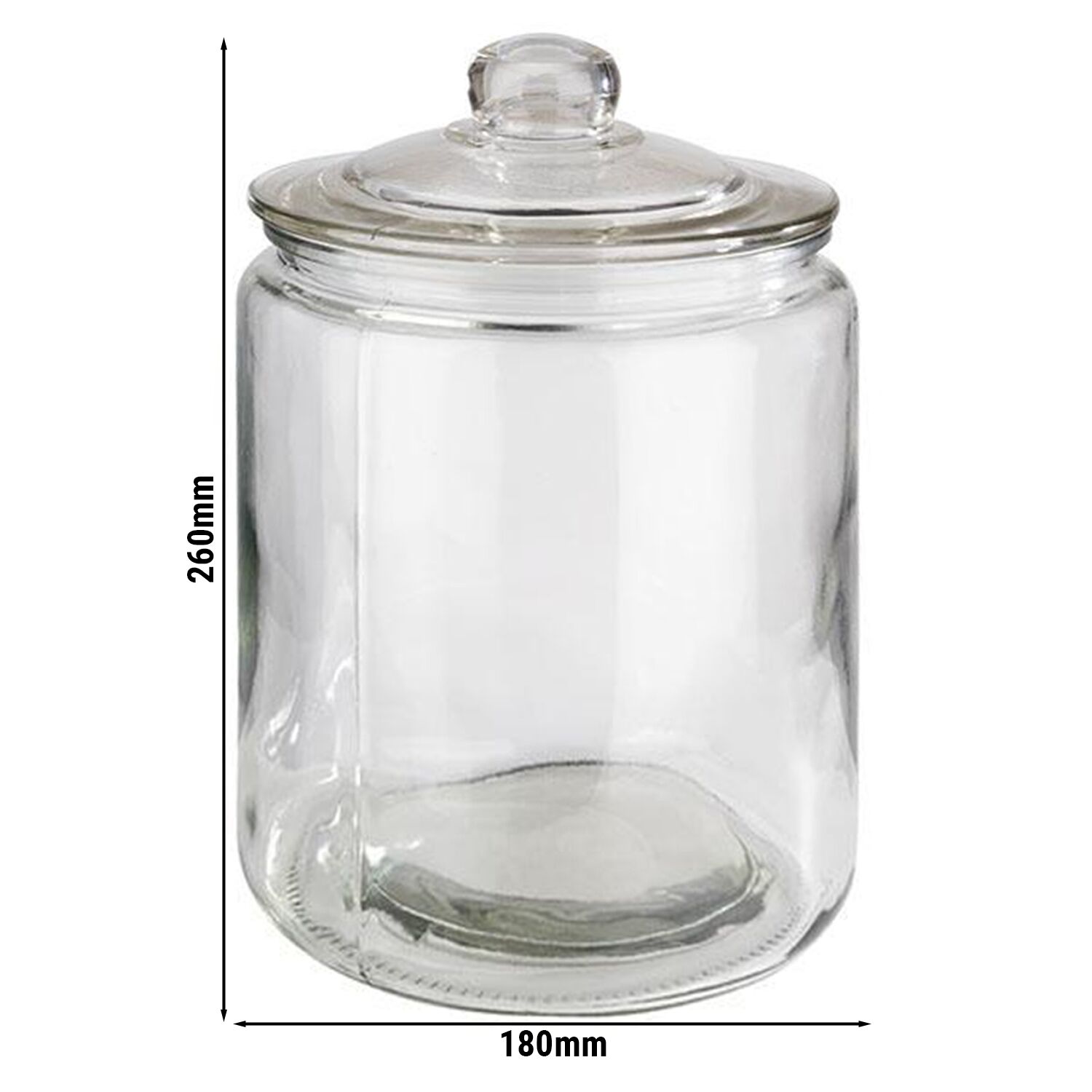 (6 pcs) Glass Jar - CLASSIC - 4 l - Clear - incl. glass lid with seal