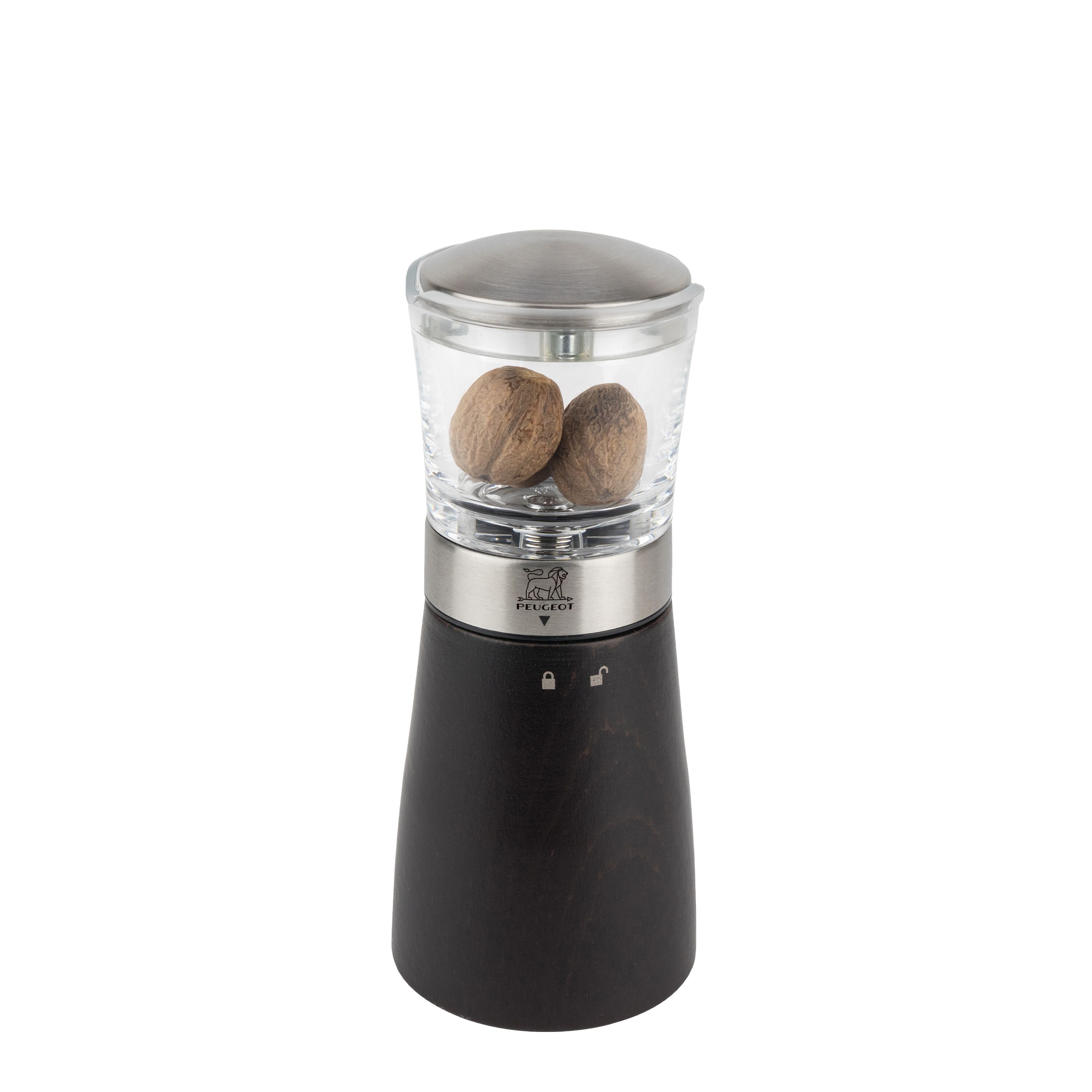 (6 pièces) PEUGEOT | MADRAS - Moulin à muscade - Bois - Chocolat - Hauteur : 150 mm
