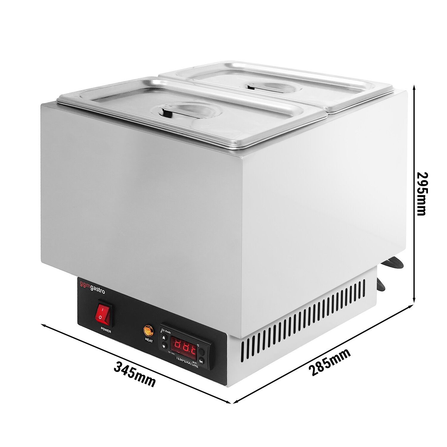 Fondoir à chocolat à chauffage sec - 2x GN 1/4 - 250W