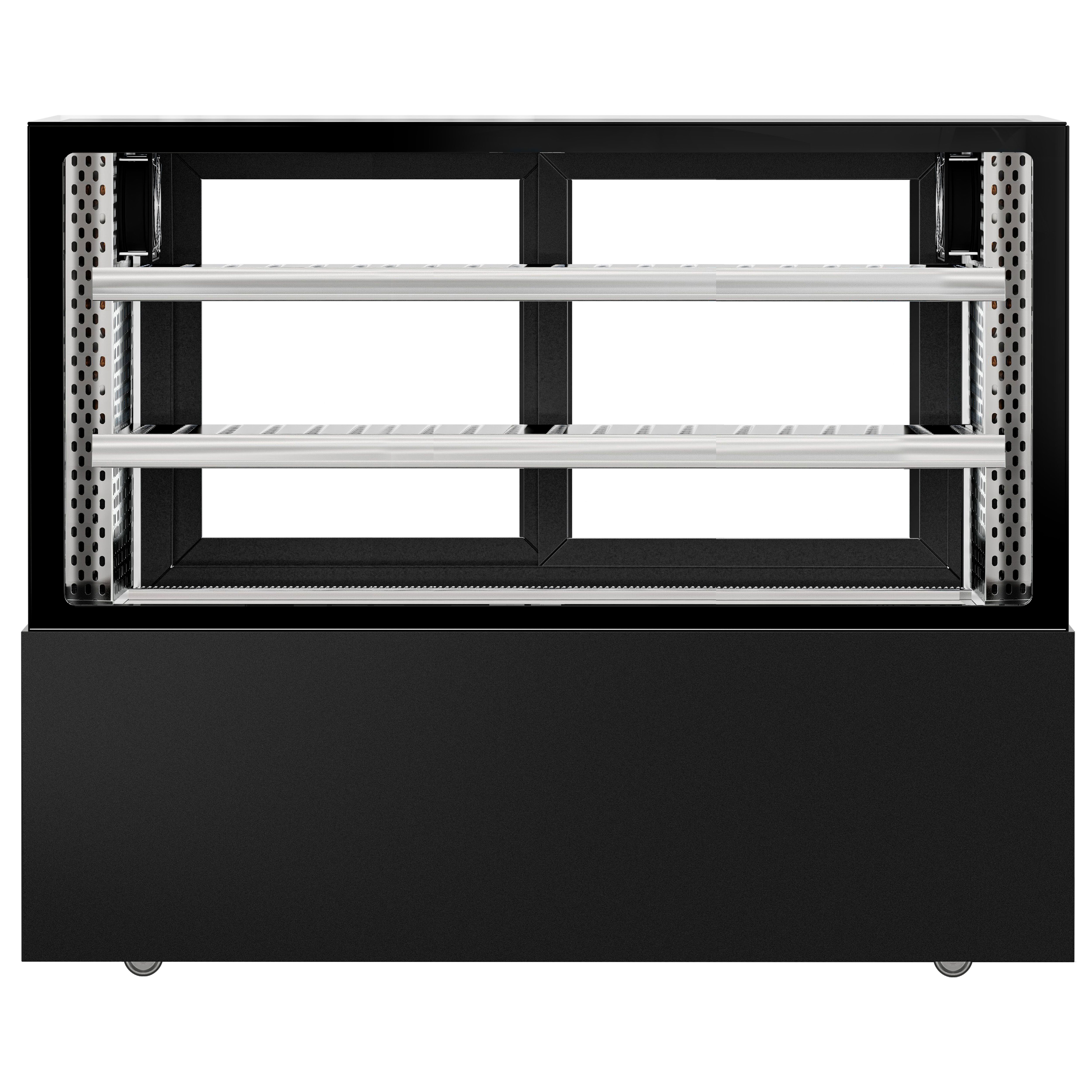 Vitrine de comptoir réfrigérée MADRID - 525L - 1500mm - Double vitrage - avec 2 étagères - portes coulissantes vitrées arrière - Noir mat