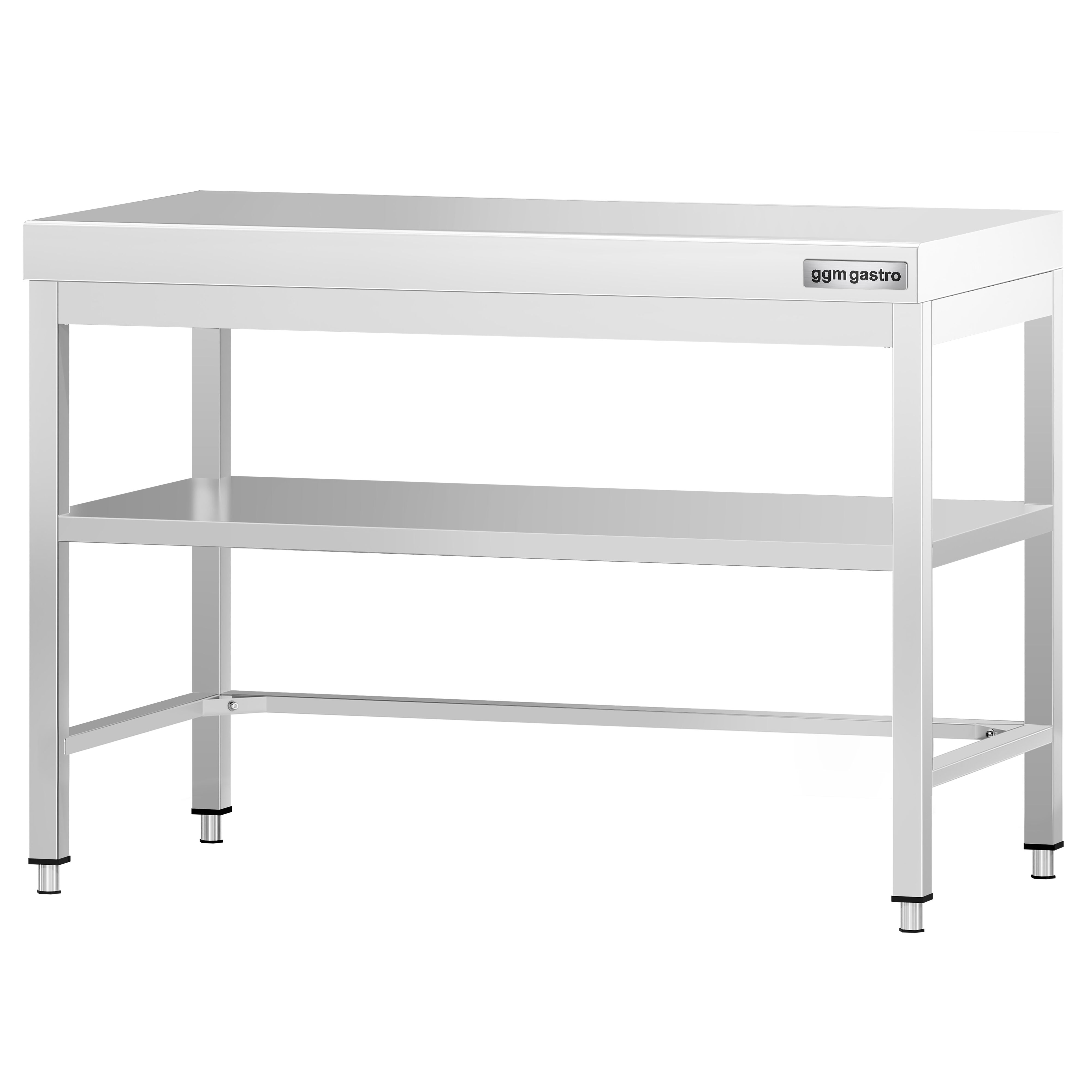 Table de travail inox PREMIUM - 1000 x 600 mm - avec tablette inférieure & Renforts