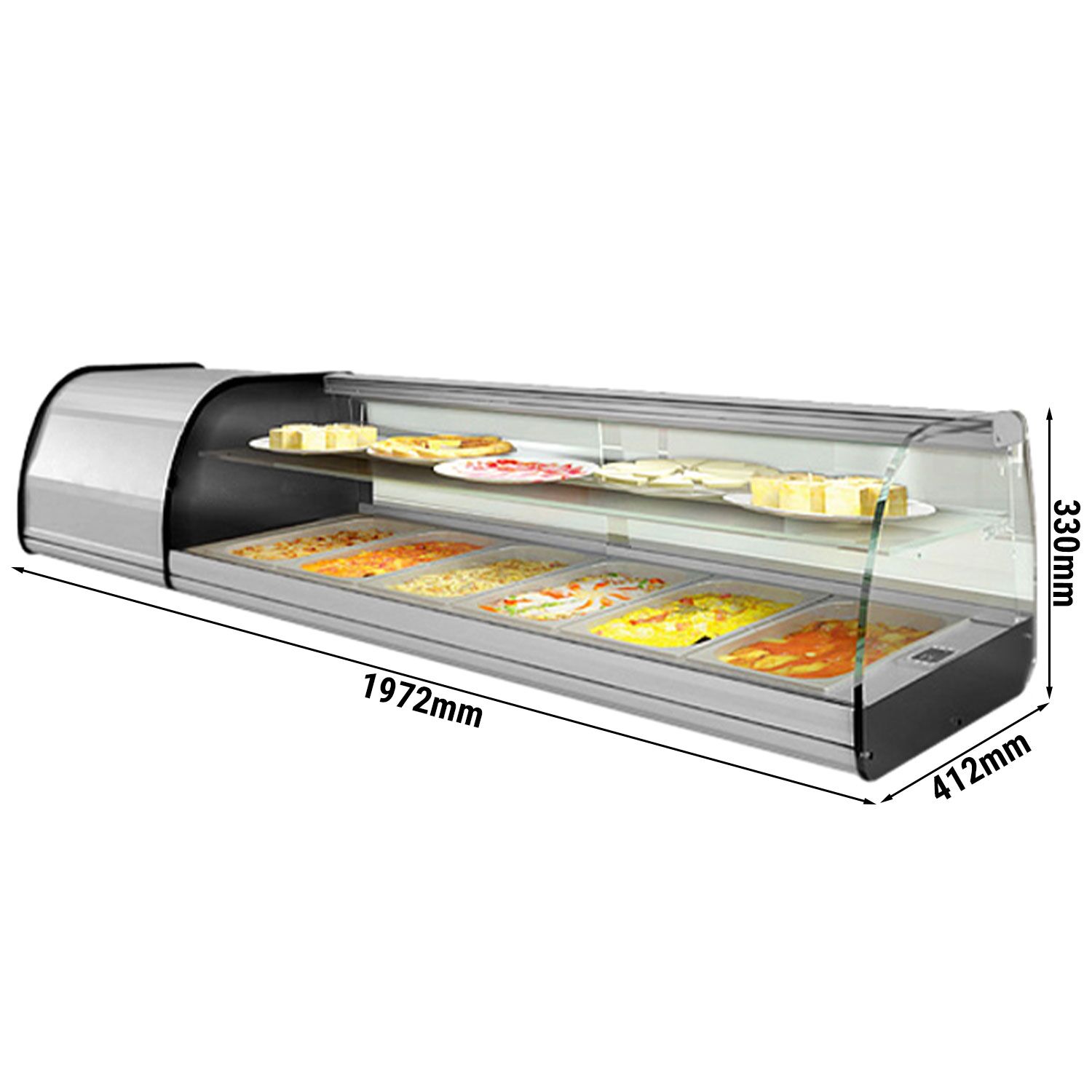 Vitrine à tapas réfrigérée PREMIUM PLUS - 1972x412mm - 8x GN 1/3