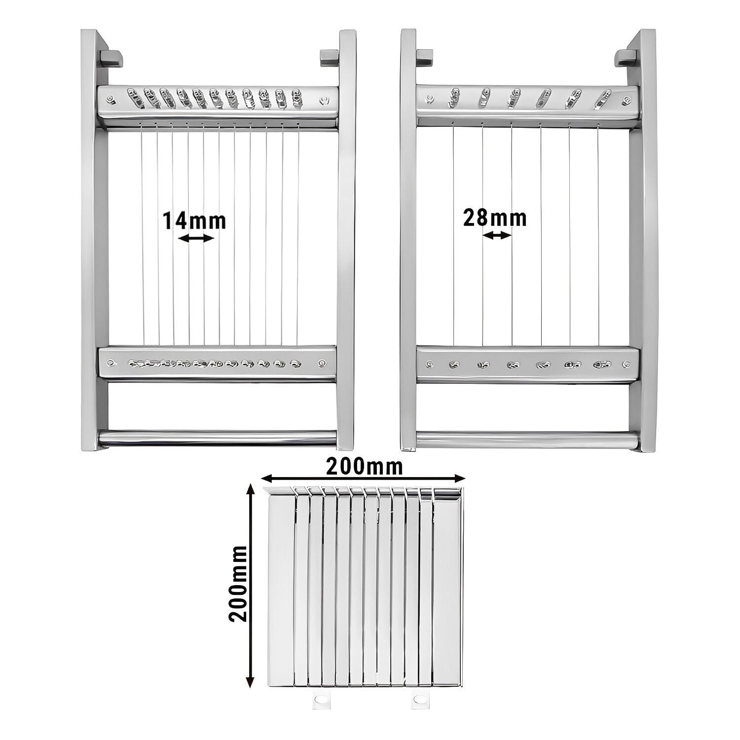 Commercial Praline Guitar Cutter - Wire Spacing: 14 & 28mm - incl. 2 Frames