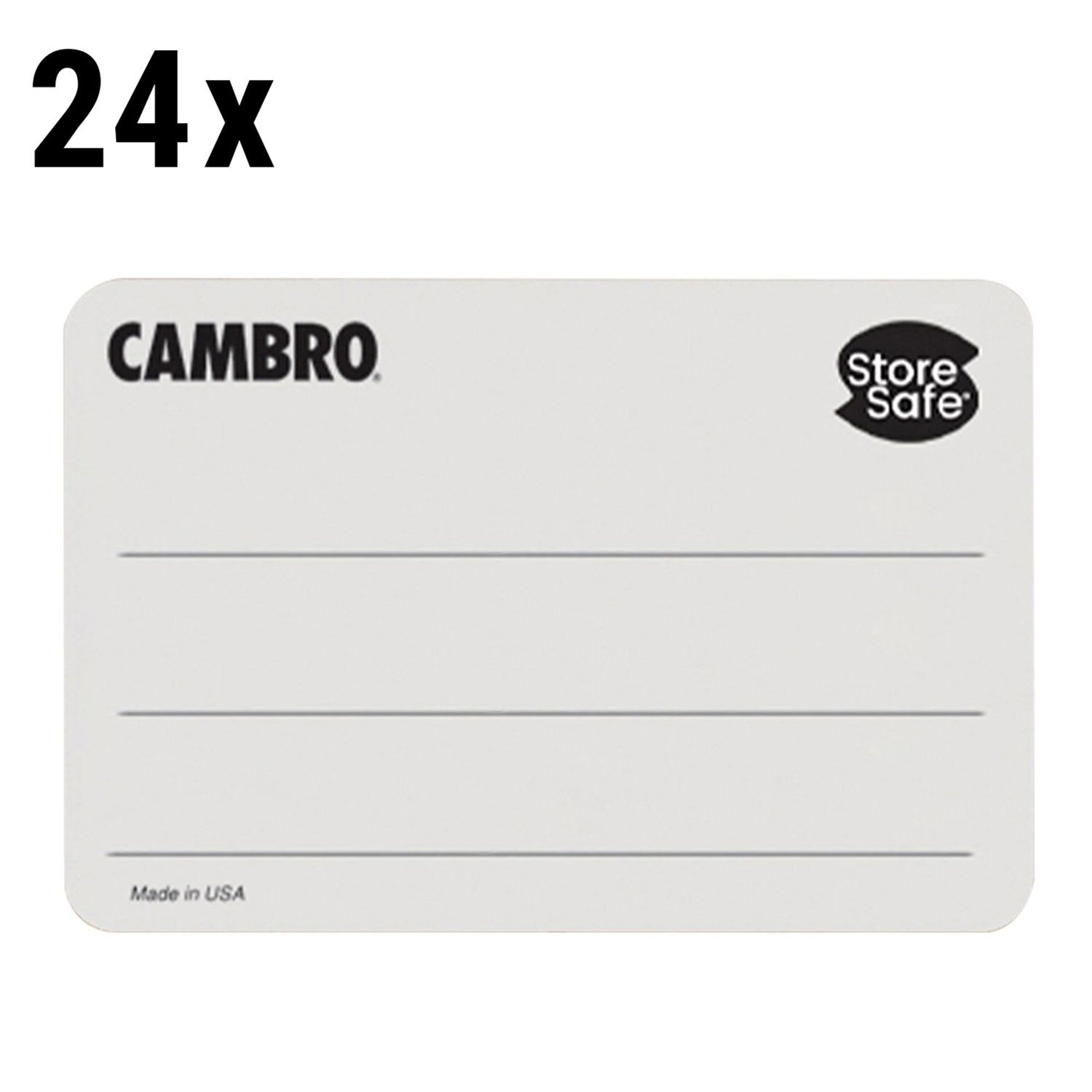 (24 rolls) CAMBRO | StoreSafe® Dissolvable Food Rotation Labels – 250 labels/roll – -40°C to 93°C – Blank (unprinted) labels
