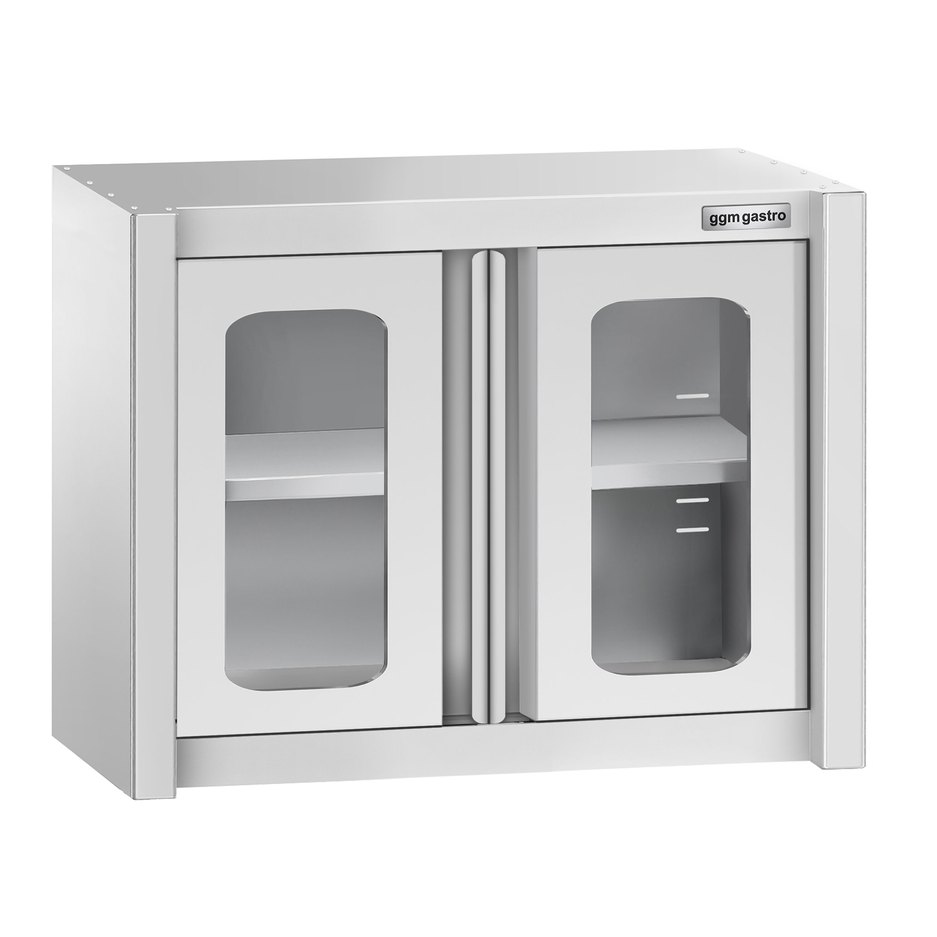 Armoire murale en acier inoxydable - 800x400mm - avec portes battantes vitrées - 650mm de haut