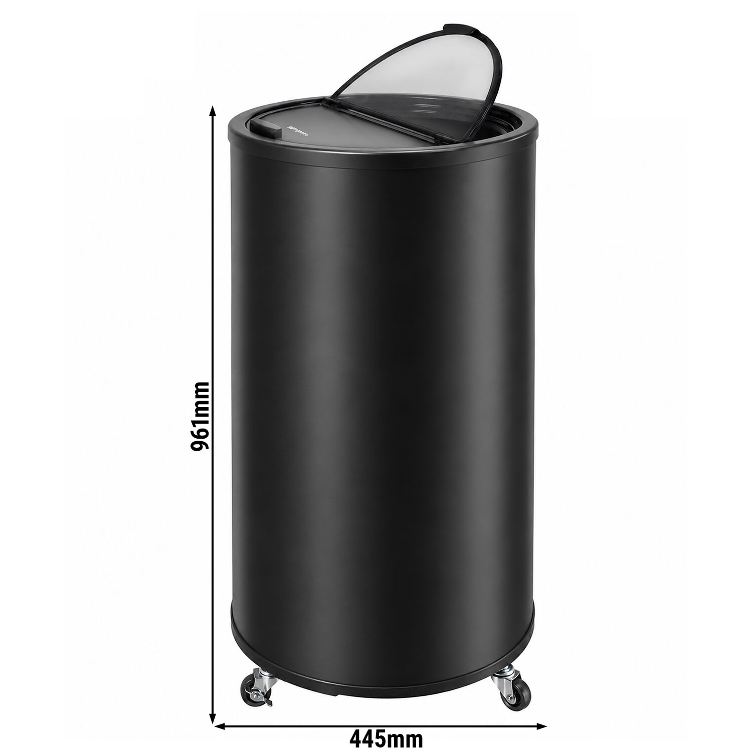 Réfrigérateur de fête / tonneau réfrigéré - 63 litres - couvercle en verre avec poignée & roulettes mobiles