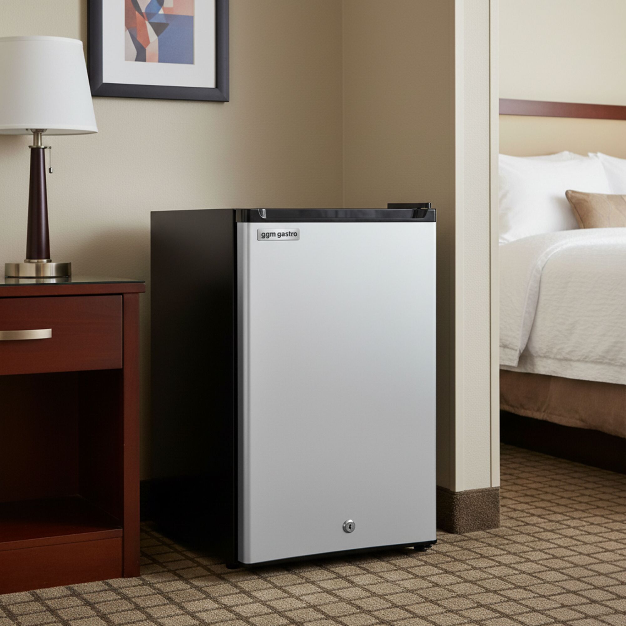 Mini congélateur - 440mm - 60L - avec 1 porte & serrure - Noir - porte réversible
