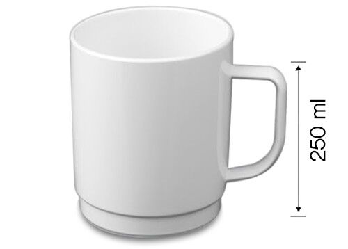 (50 stuks) Polycarbonaat thee / koffiekop, wit - 250 ml