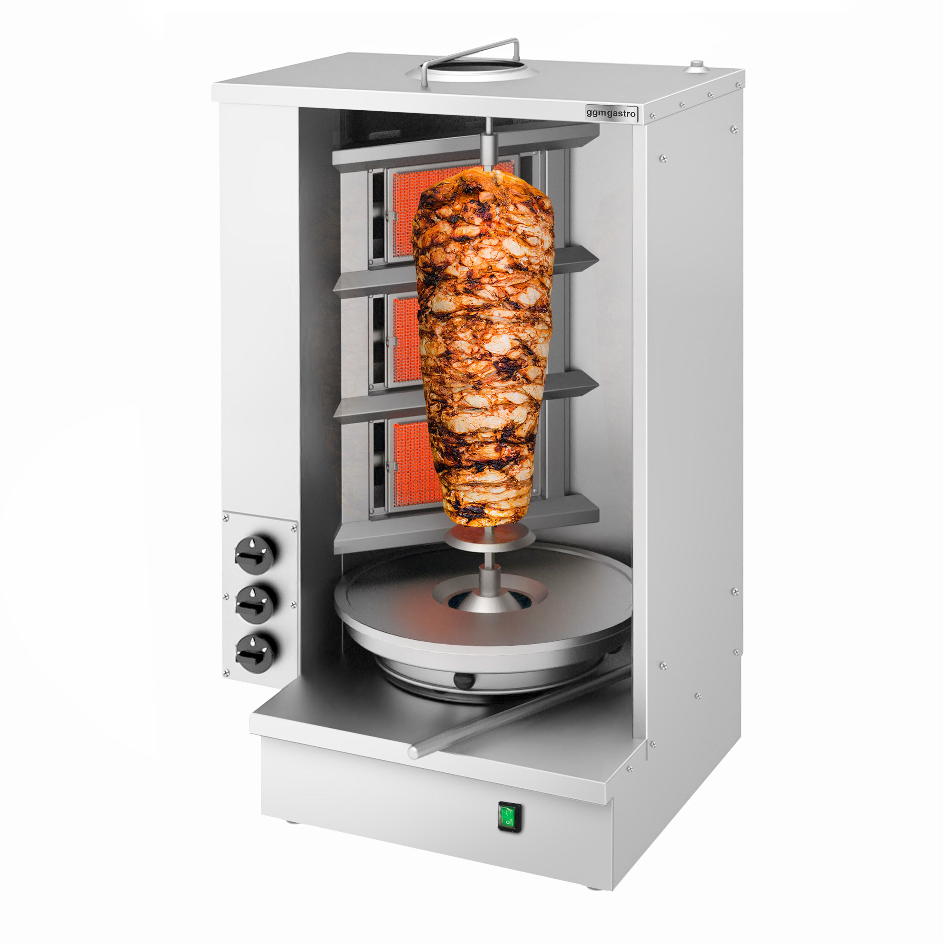 Gas Doner Kebab Grill (Shawarma/Gyros) - 3 Burner - up to 40kg - 8.10kW - Countertop