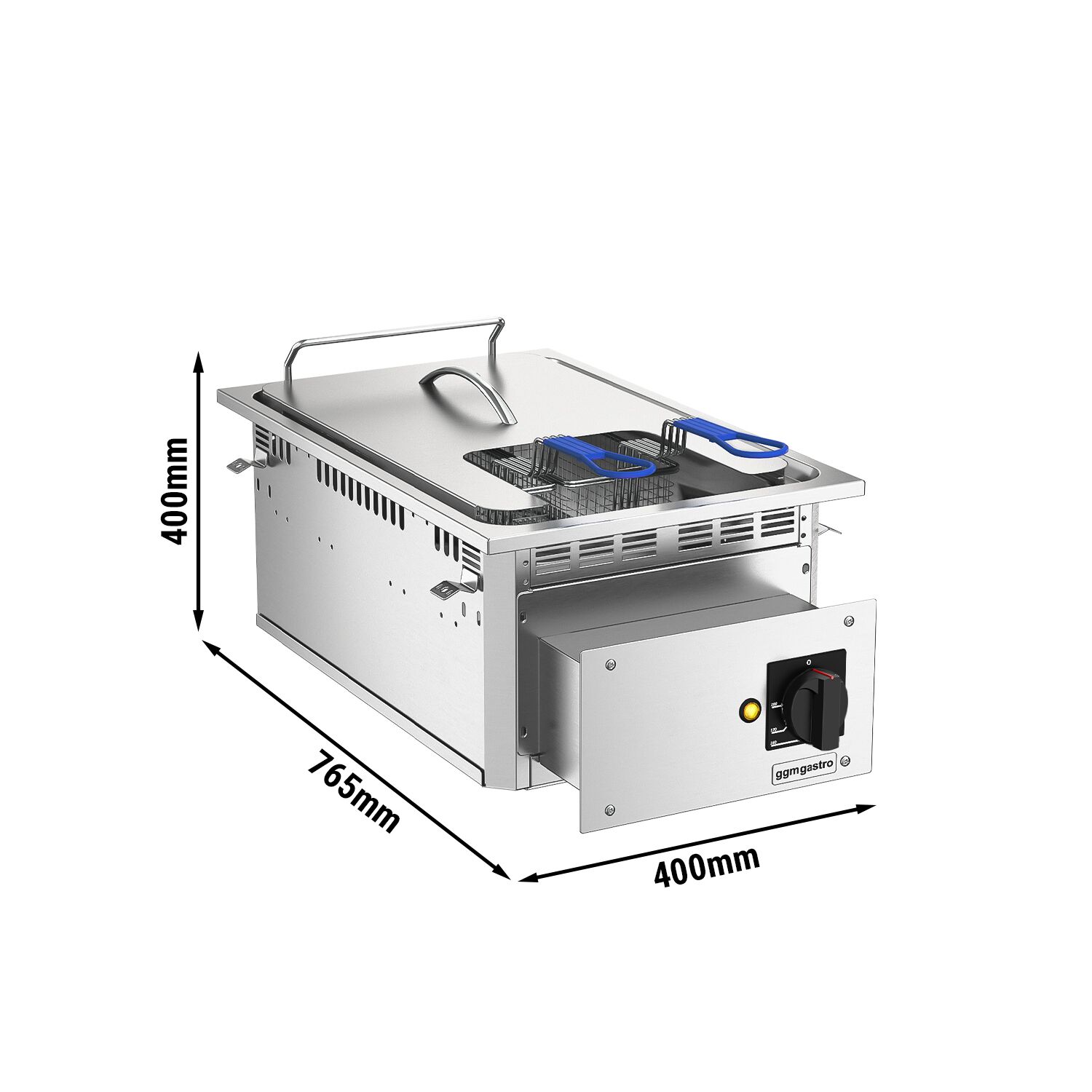 Friteuse électrique professionnelle encastrable - 13L - 12,0kW - avec robinet de vidange