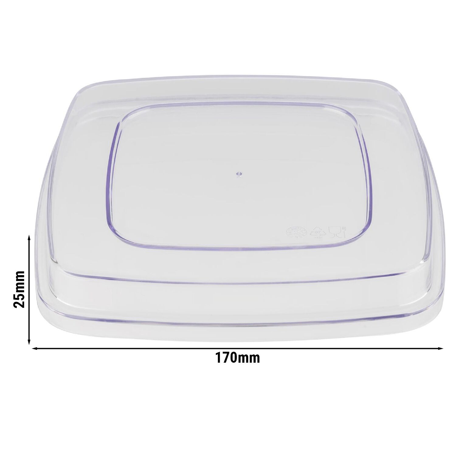 (6 pcs) Couvercle - FRIDA - Acrylique - 170x170x25mm - pour 84558#6 & 84559#6 - Transparent | Lot de 6 couvercles