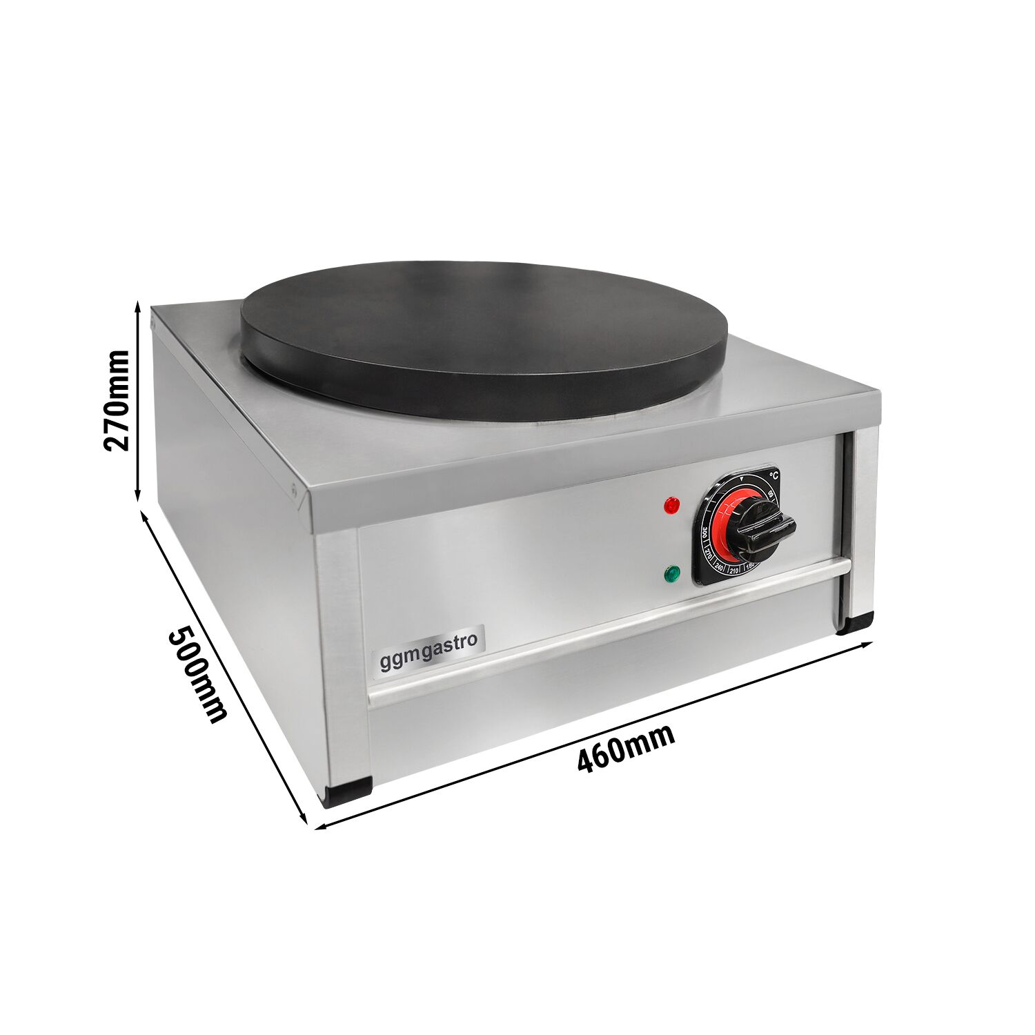 Crêpière professionnelle - Thermostat réglable - Ø 400mm