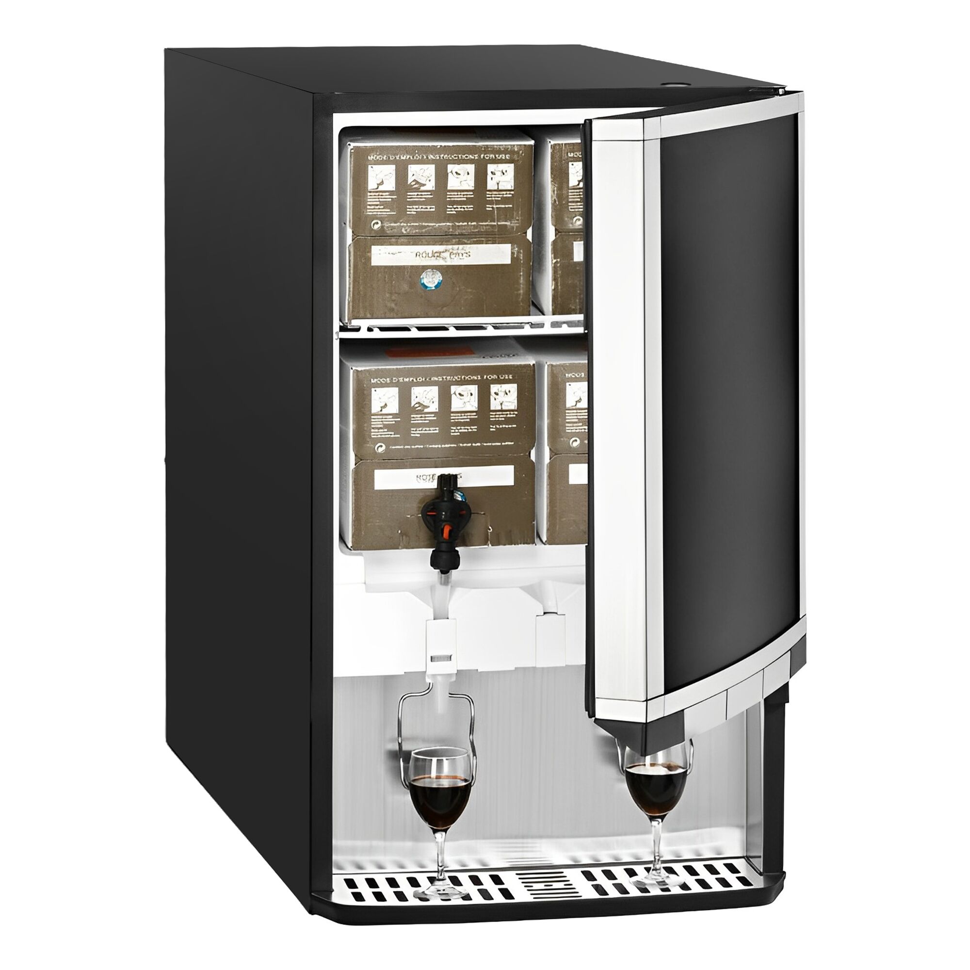 GASTRO-COOL | Dryckesdispenser (kall) - 480 mm - 65 liter - 1 glasdörr & ljusskylt i topp & LED-belysning - svart