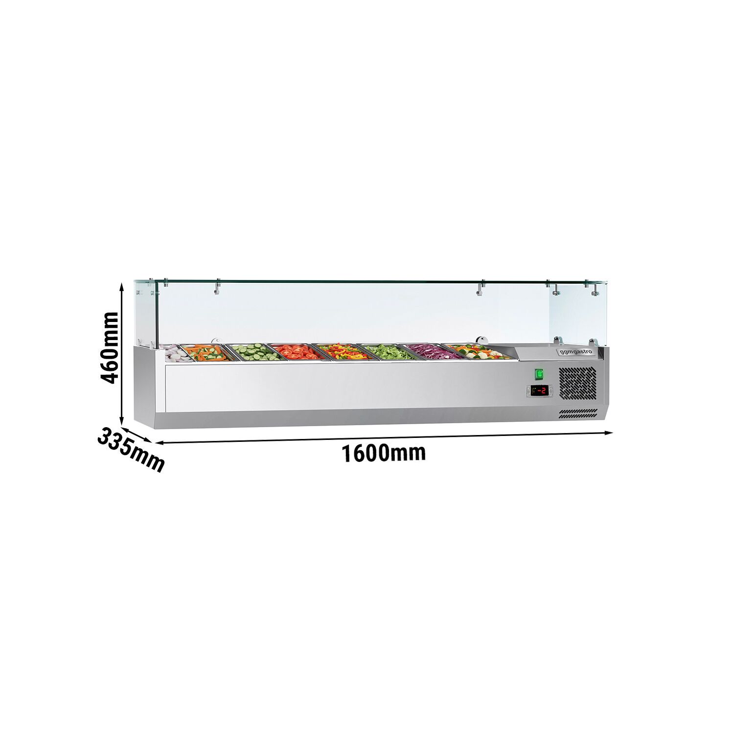Vitrine Réfrigérée à Ingrédients ECO - 1600x335mm - 7x GN 1/4