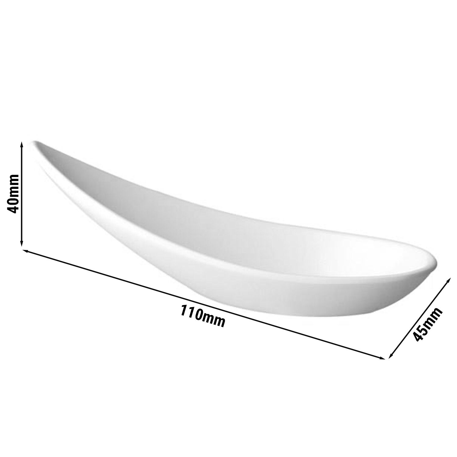 (60 pièces) Cuillères à finger food - MING HING - mélamine - longueur : 110 mm