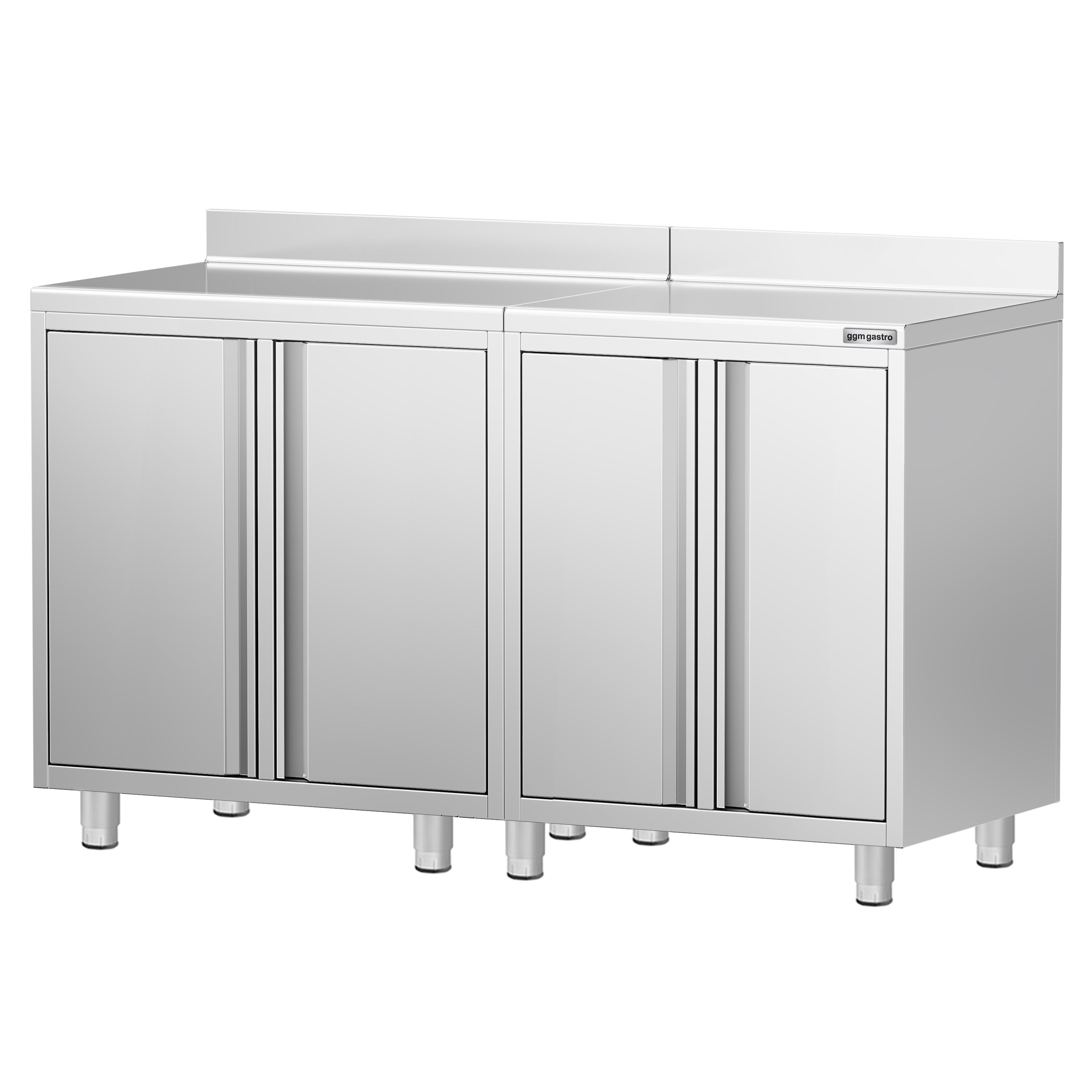 Armoire de travail pour machine à café filtre - 1800x600mm - avec dosseret - 4 portes battantes