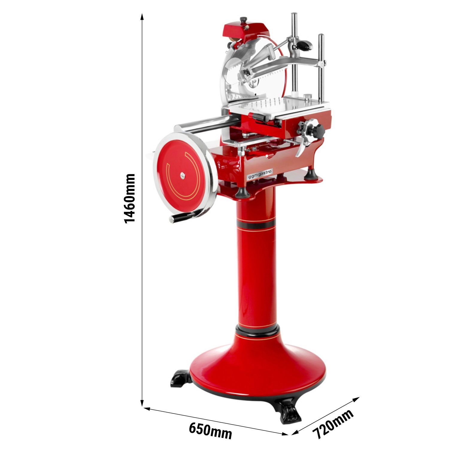 Trancheuse à volant rustique – lame : Ø 300 mm – Rouge – incl. soubassement