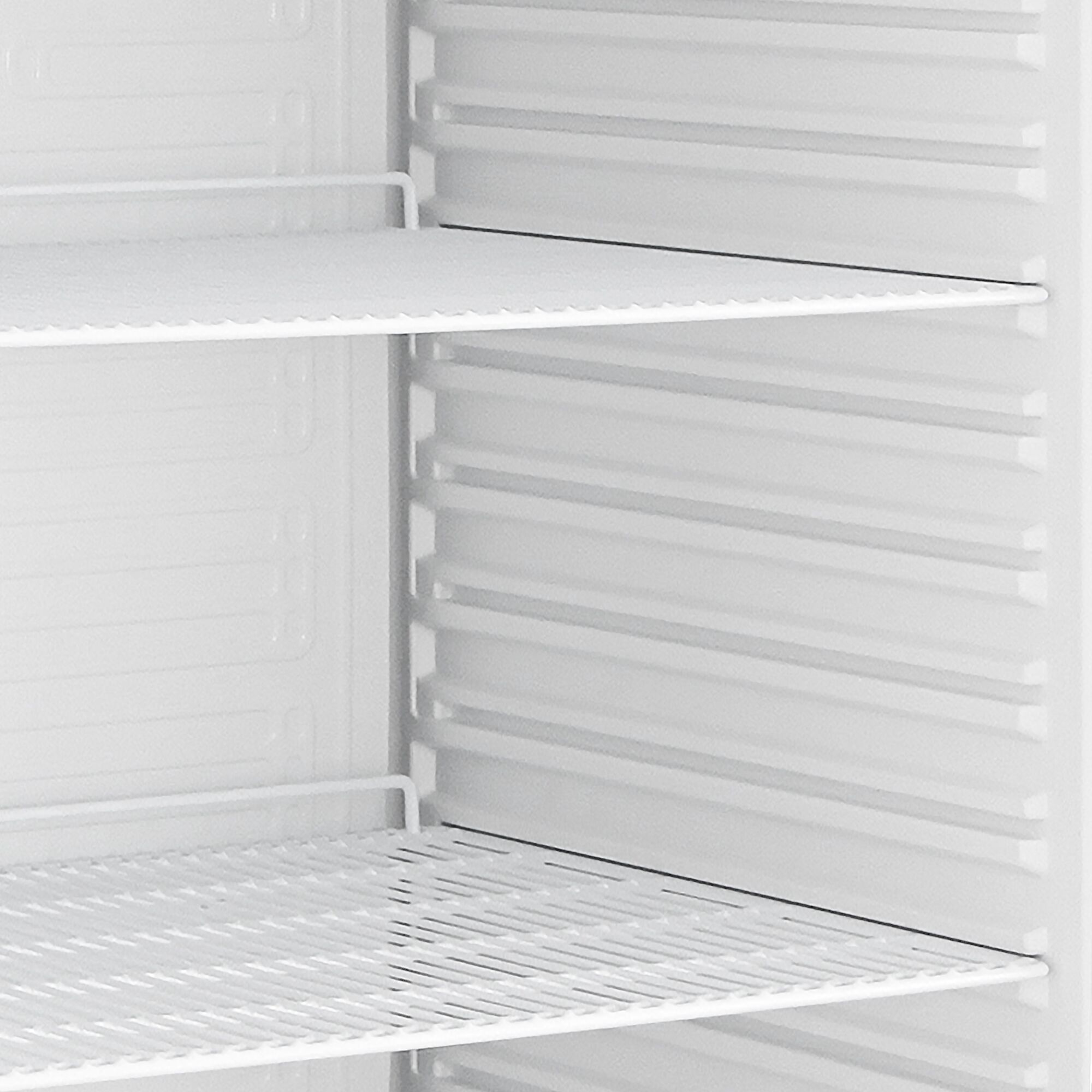 Lagerkühlschrank Edelstahl PREMIUM - 400 Liter - mit 1 Tür - Innenseite der Tür aus Kunststoff