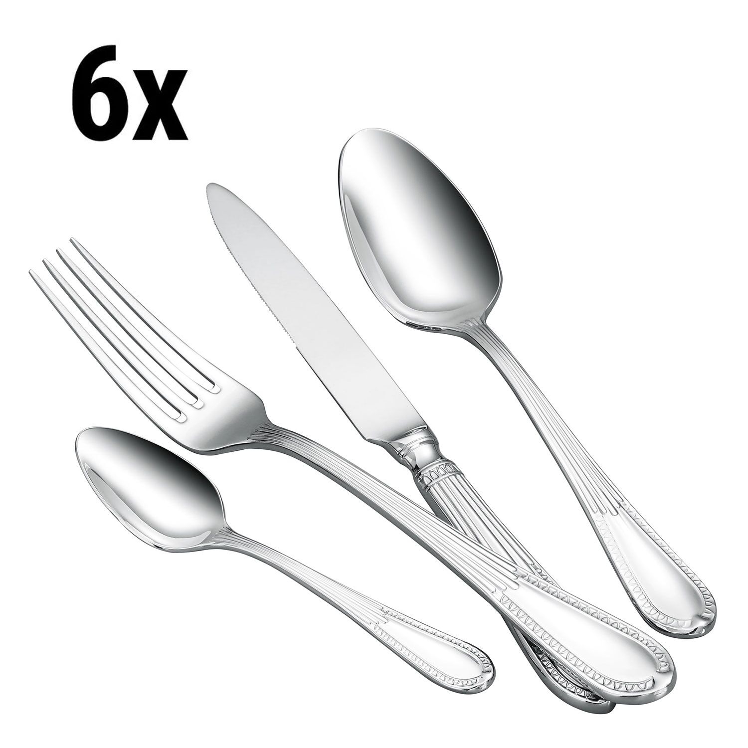 (144 pcs) Ensemble de couverts Enzo - Acier inoxydable 18/10 - 144 pièces - Pour 36 personnes